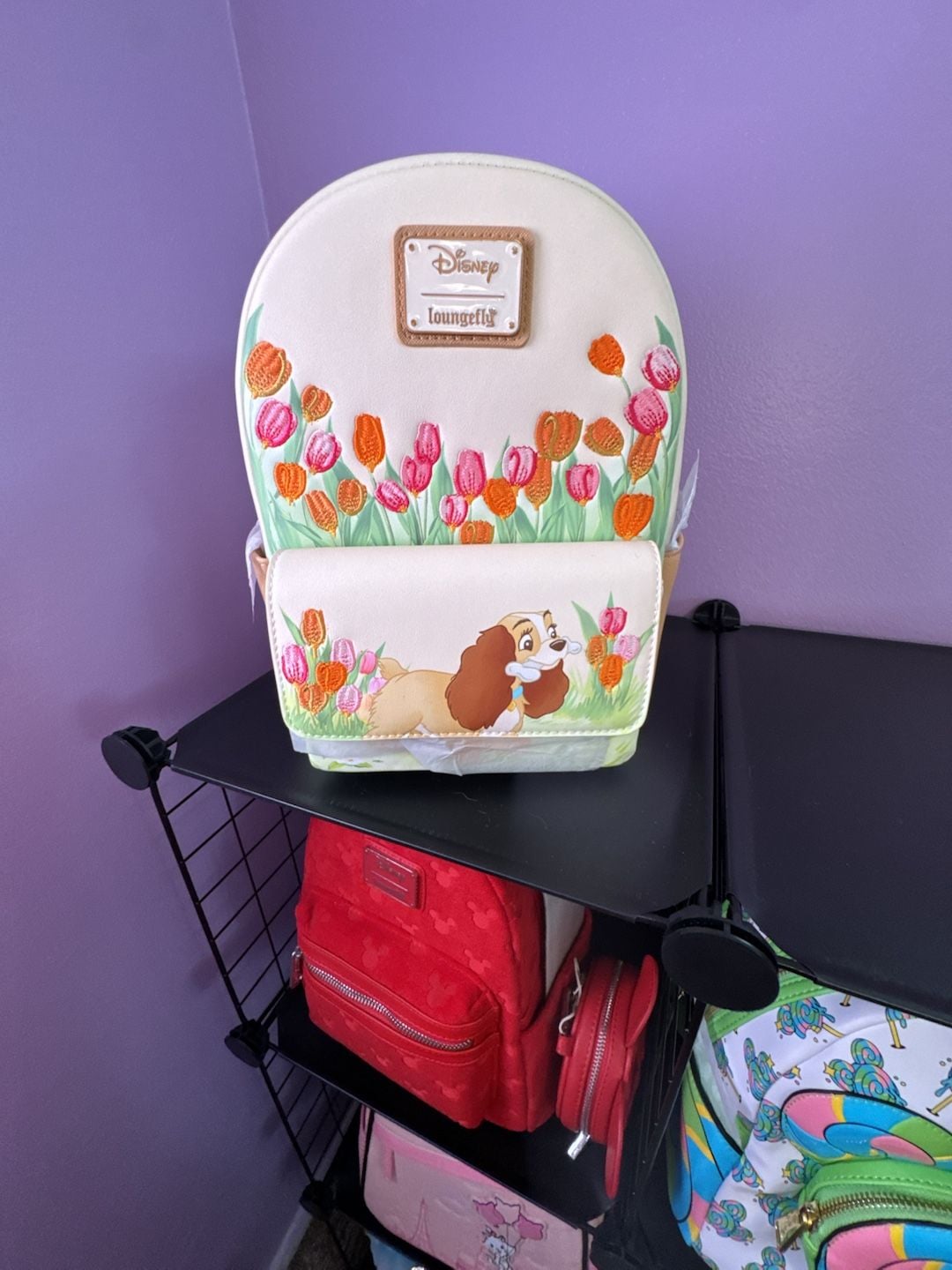 Loungefly Disney Lady and the Tramp Pastel Tulip Mini Backpack New 1