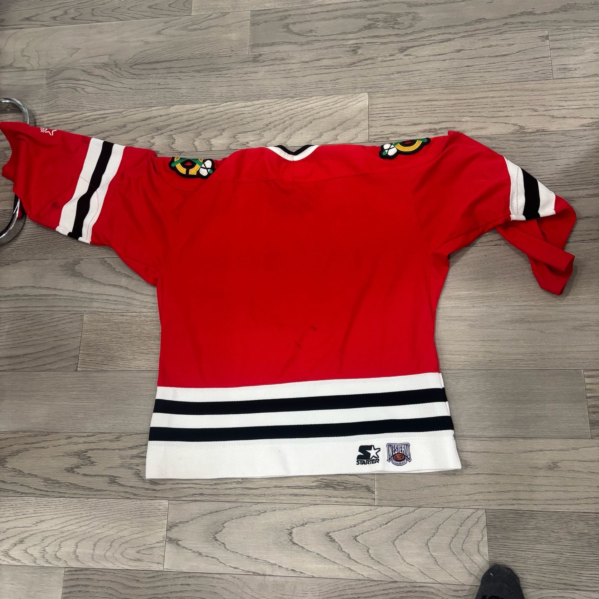 Starter Chicago Blackhawks Hockey Jersey Size L Red Vintage 90s 4