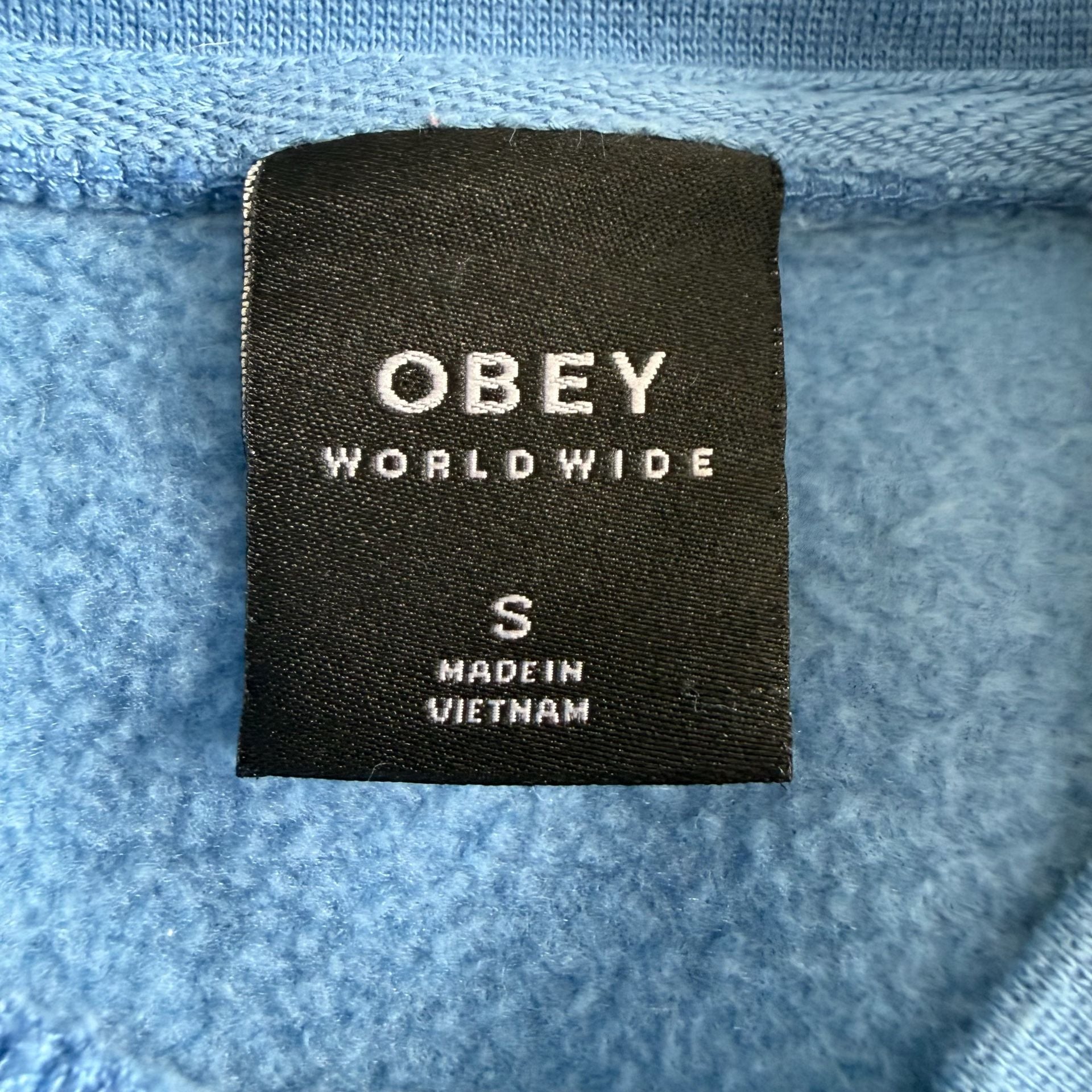 Obey Worldwide Graphic Sweatshirt Size S Blue Floral Art 4