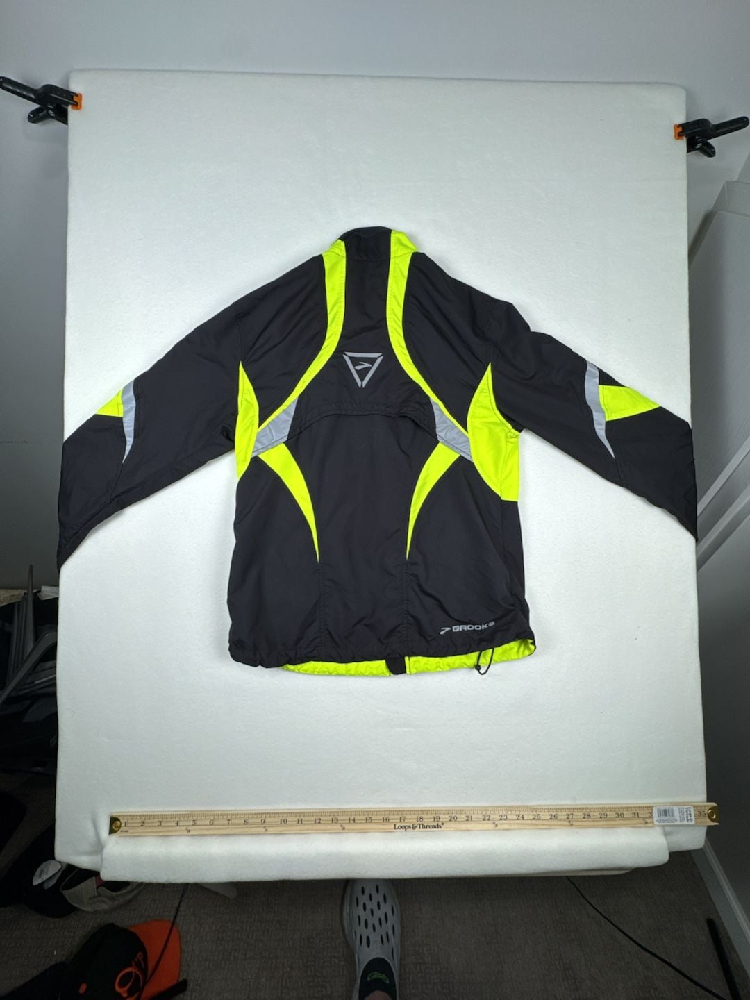 Brooks Shelter Technology Jacket Size M Black Yellow Reflective Running 5