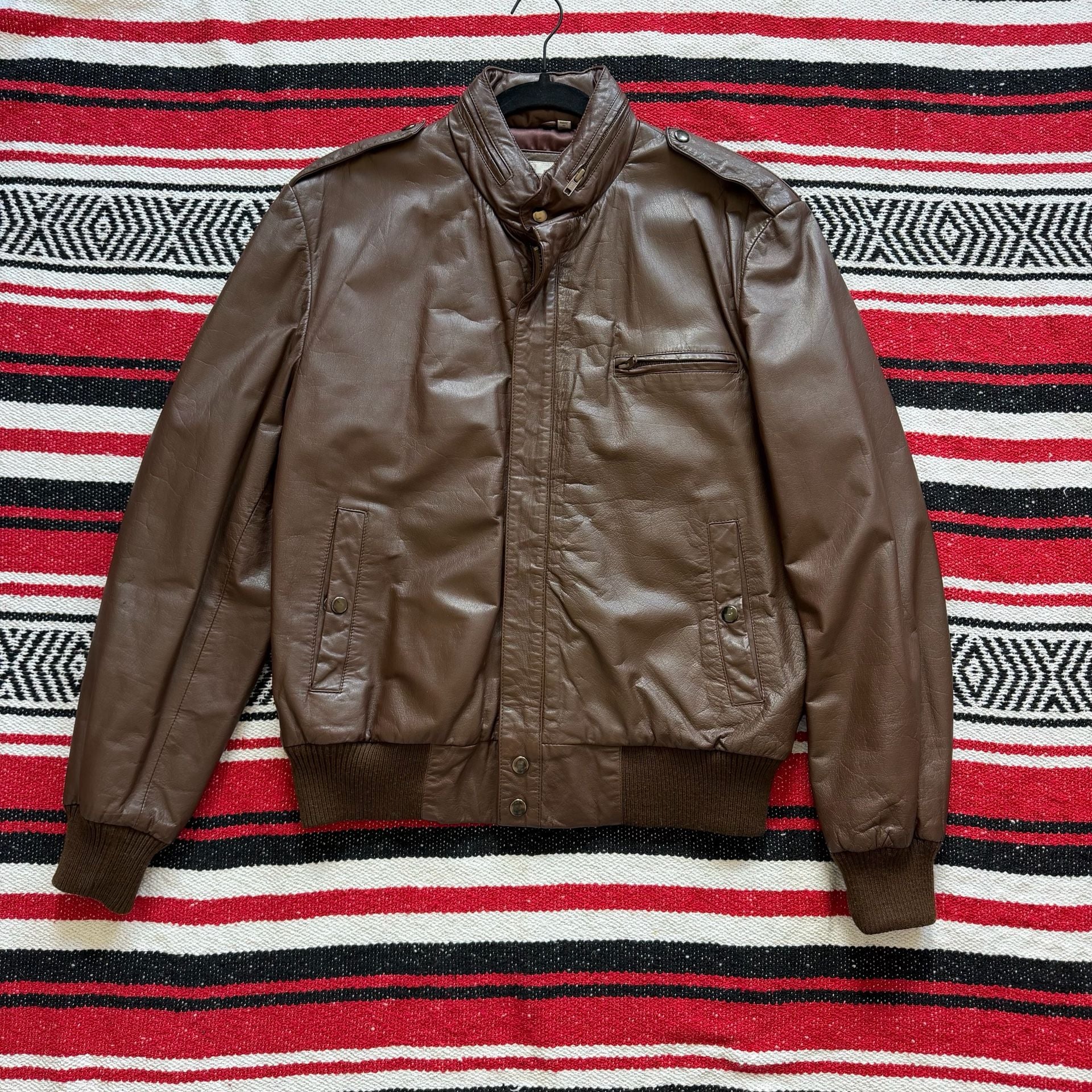 Vintage Schott Sportswear Hooded Leather Jacket Sz 42 (M) 3