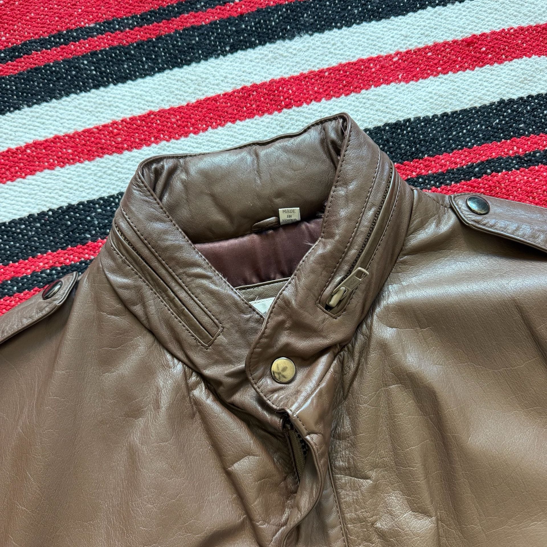 Vintage Schott Sportswear Hooded Leather Jacket Sz 42 (M) 8