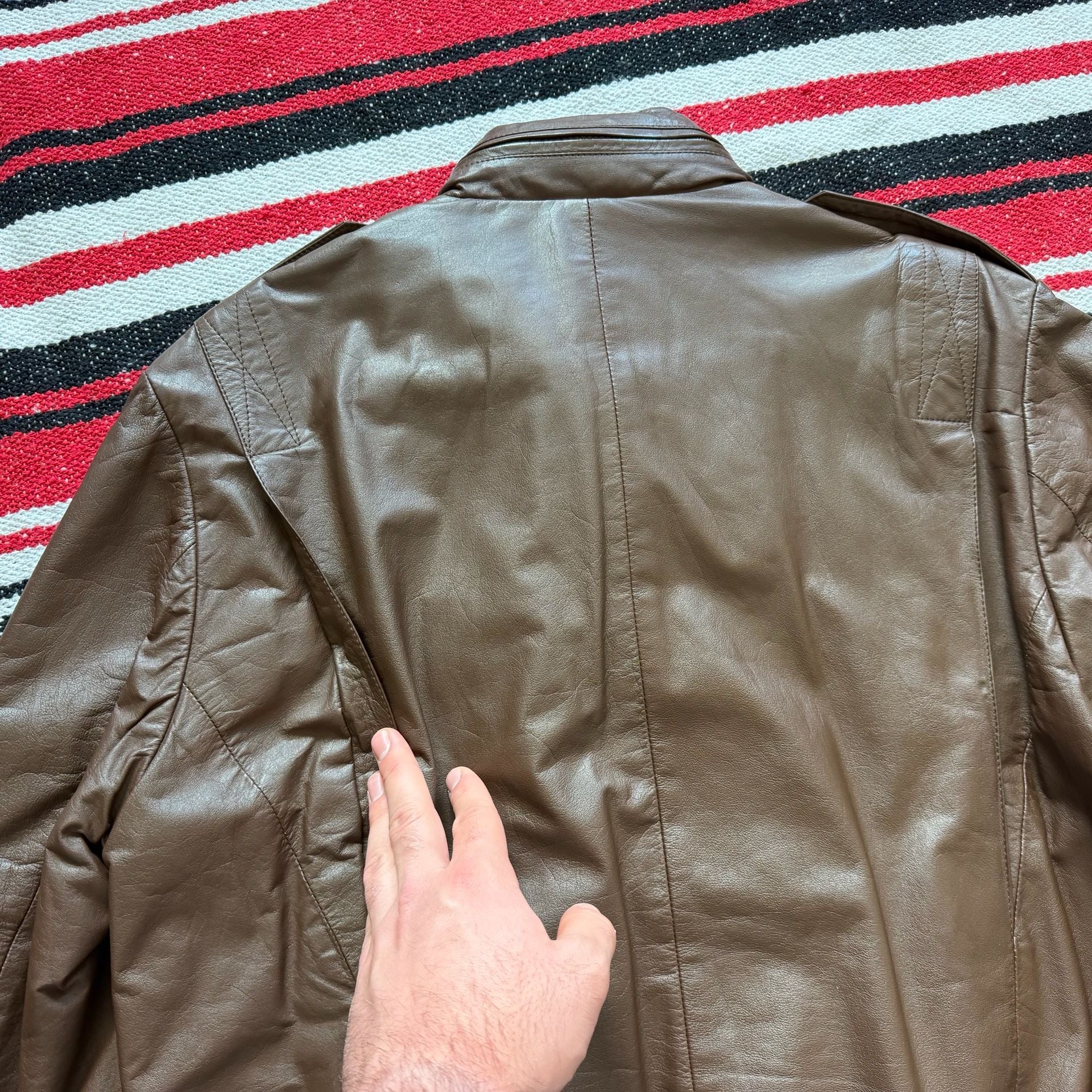 Vintage Schott Sportswear Hooded Leather Jacket Sz 42 (M) 14