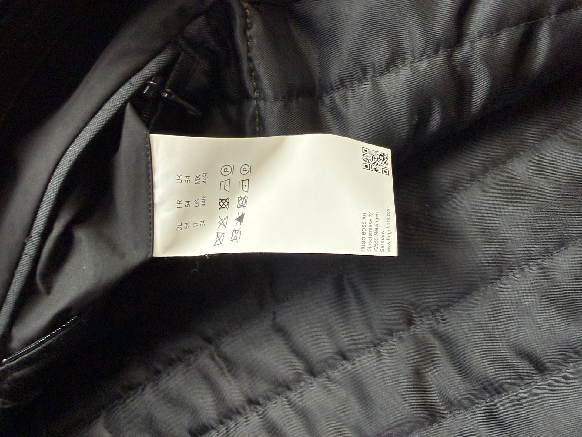 Hugo Boss Car Coat Size 44R Brown Quilted Wool Blend Removable Bib Jacket 6