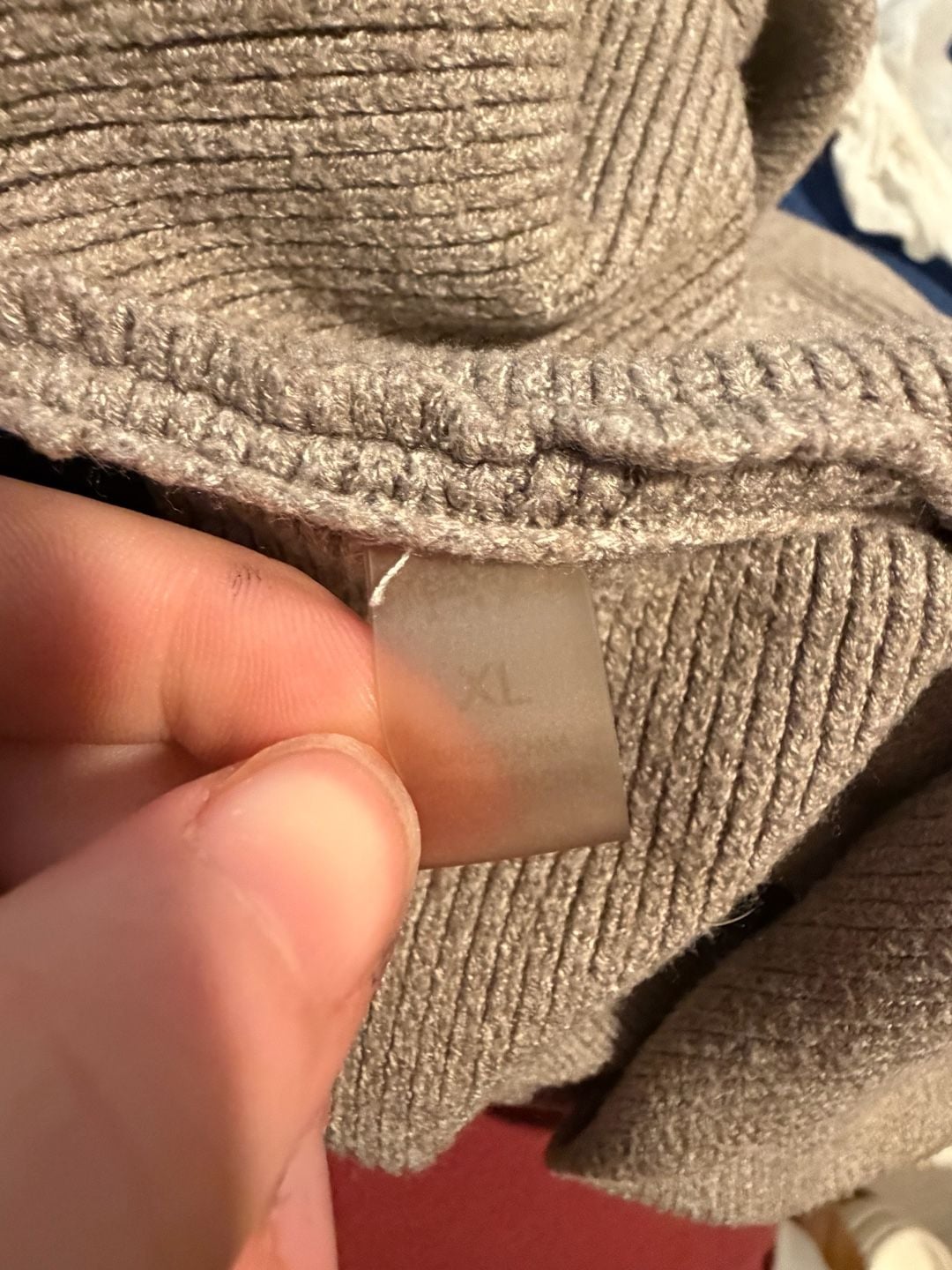 Tahari Hooded V-Neck Sweater Tan Knit 9