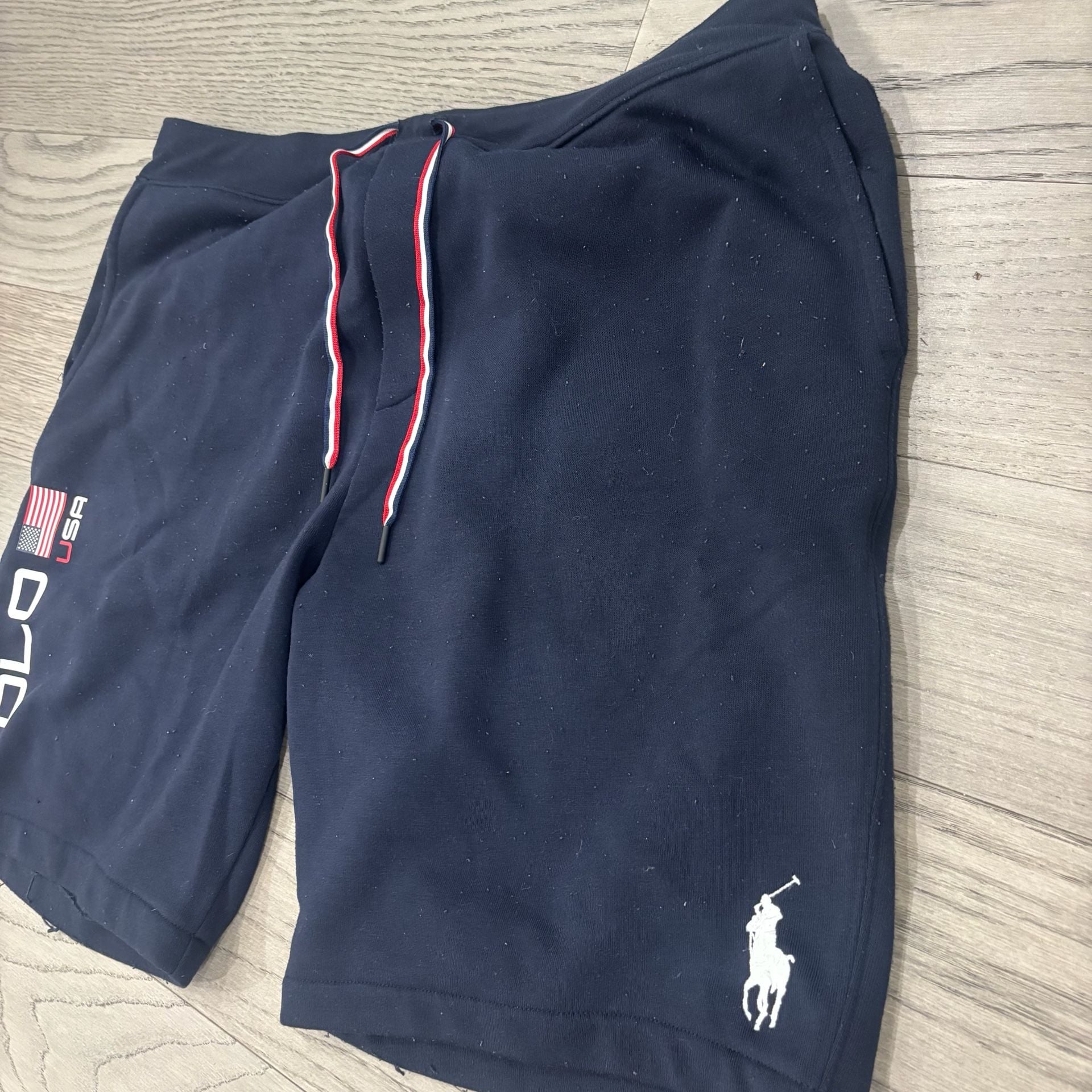 Polo Ralph Lauren USA Sweat Shorts XXL Navy Blue Drawstring 3