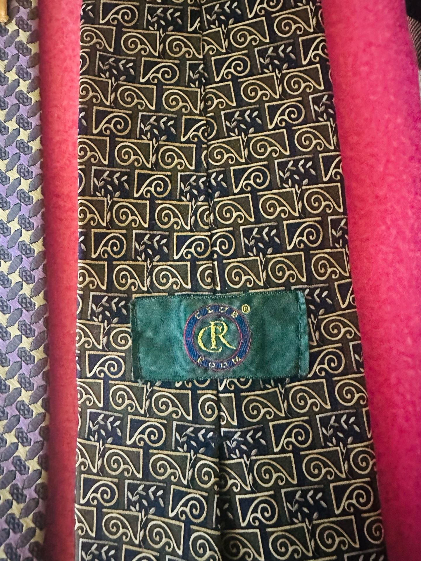 Club Room Silk Geometric Necktie Brown Gold 1