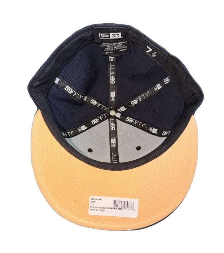 Born x Raised New Era Fitted Rocker Hat Size 7 1/8 Navy Peach 5