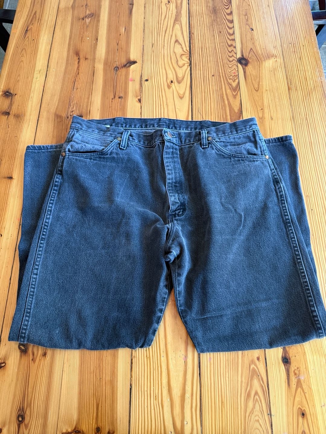 Wrangler Harley Davidson Jeans Size 38x30 Black Denim Motorcycle 3
