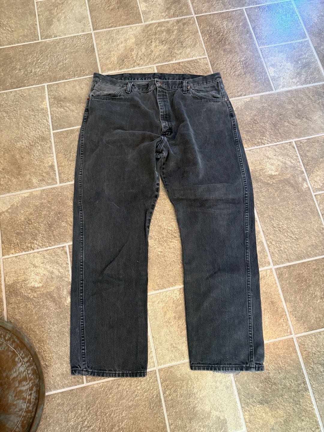 Wrangler Harley Davidson Jeans Size 38x30 Black Denim Motorcycle 8