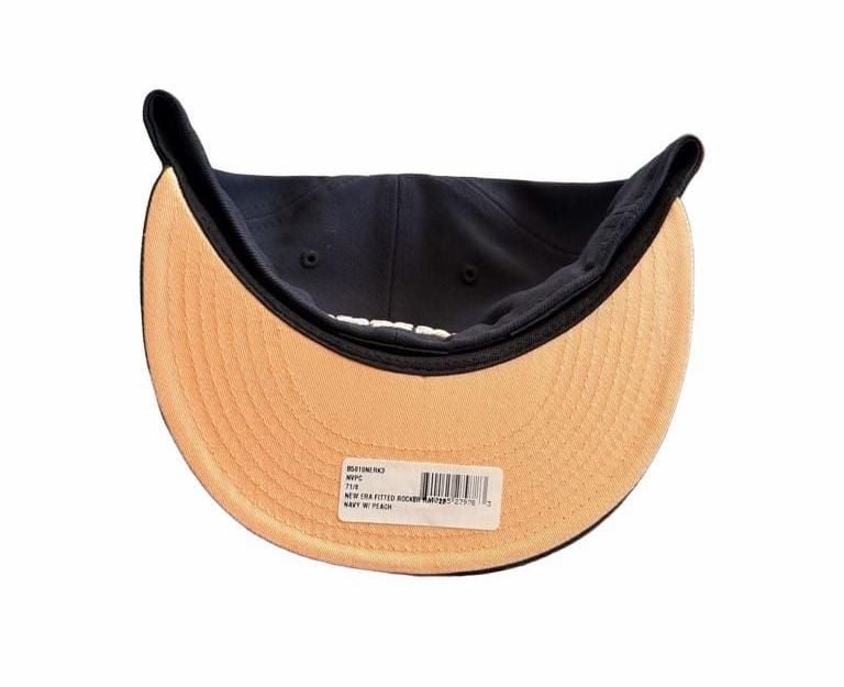 Born x Raised New Era Fitted Rocker Hat Size 7 1/8 Navy Peach 6