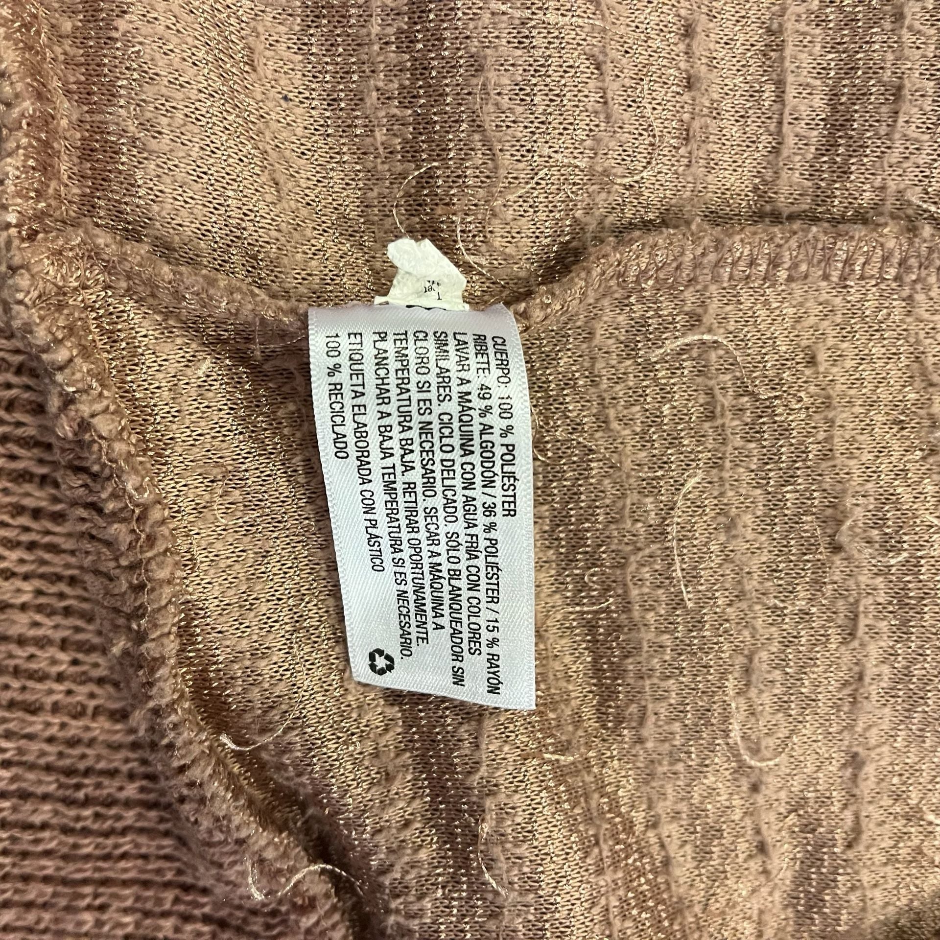 Knox Rose Open Front Fuzzy Cardigan Size S Pink Shaggy Pockets Sweater 14