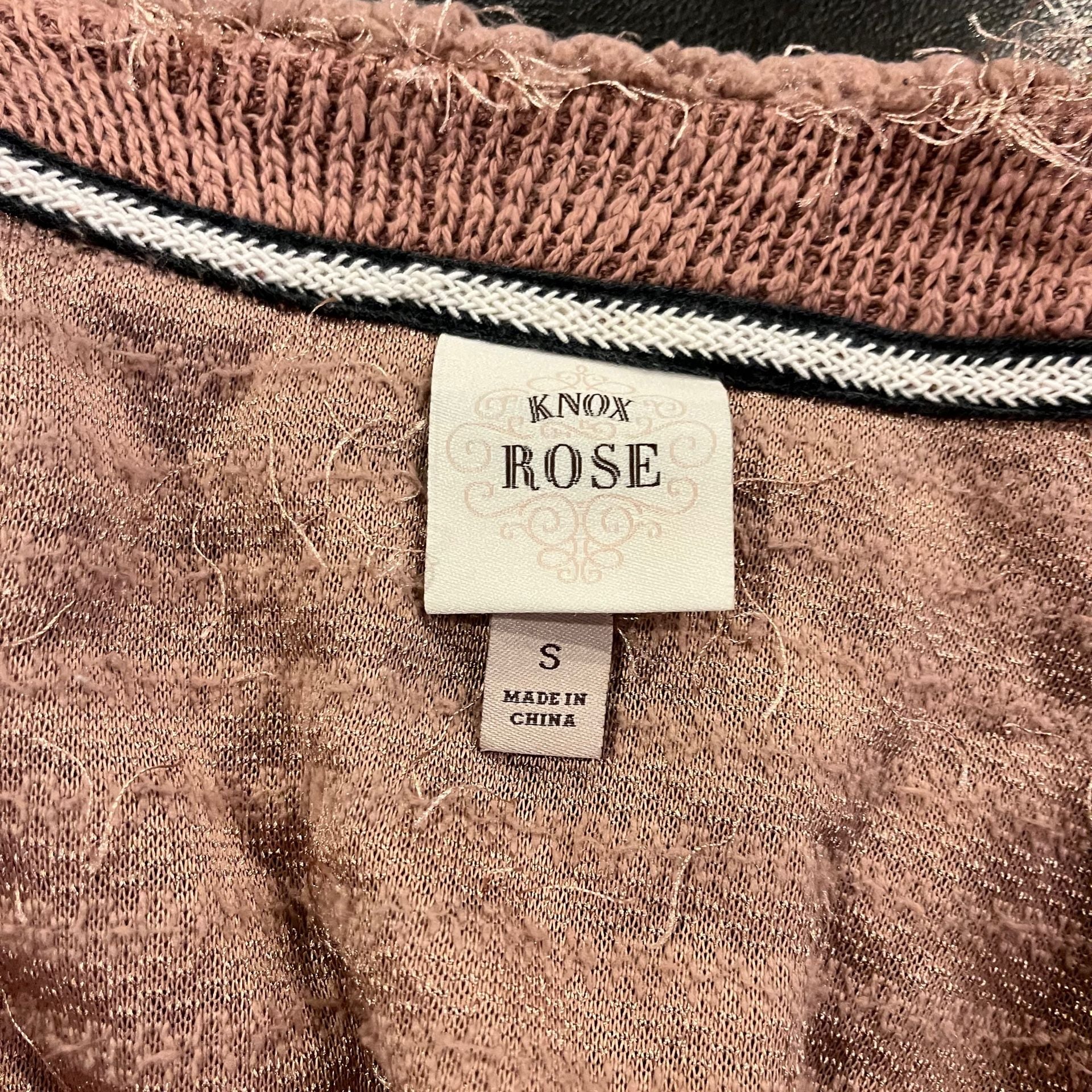 Knox Rose Open Front Fuzzy Cardigan Size S Pink Shaggy Pockets Sweater 12