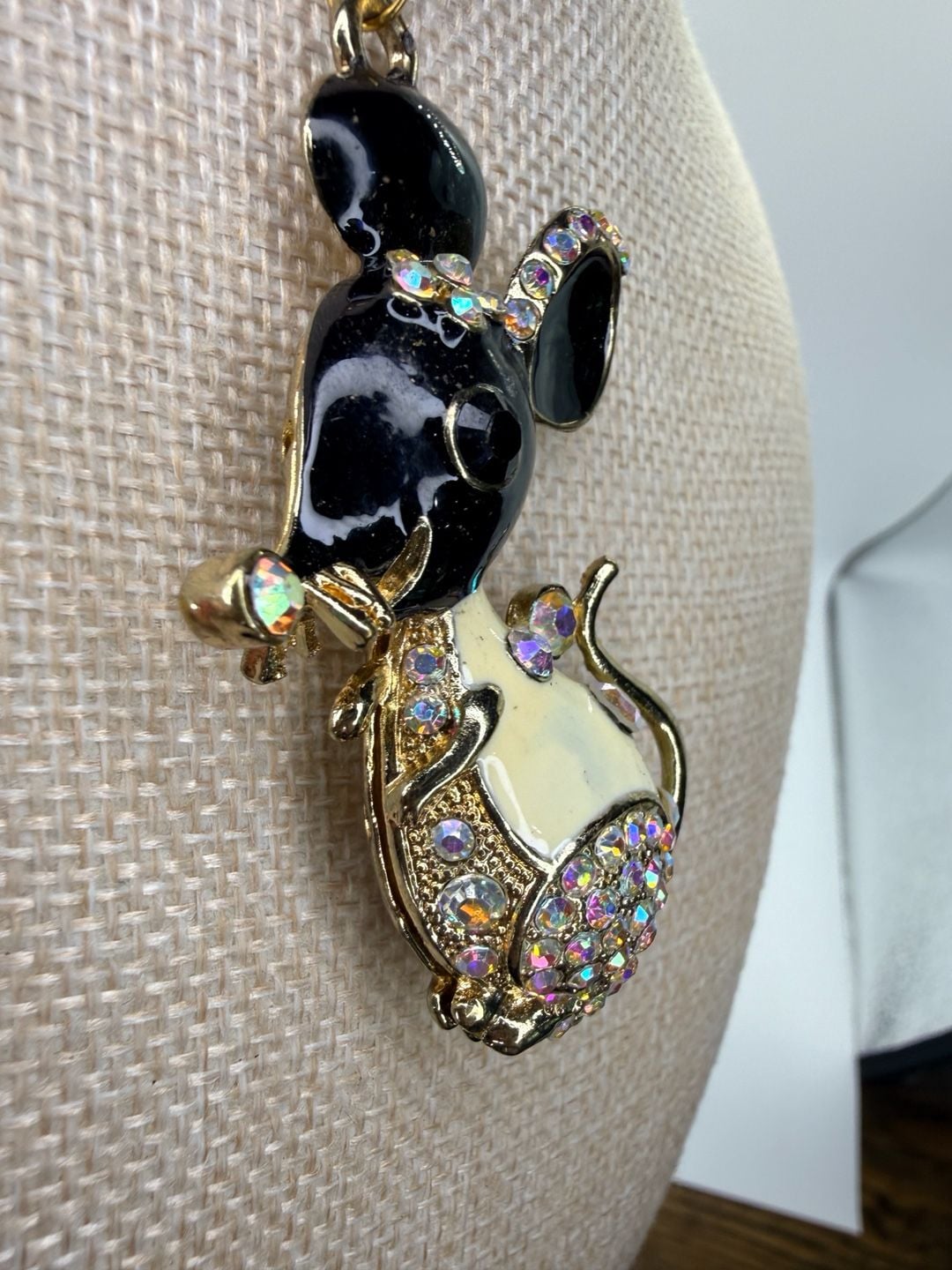 Betsey Johnson Crystal Enamel Mouse Pendant Necklace 5