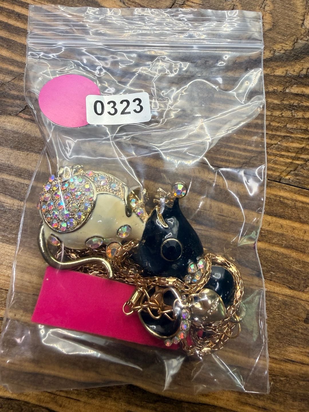 Betsey Johnson Crystal Enamel Mouse Pendant Necklace 9