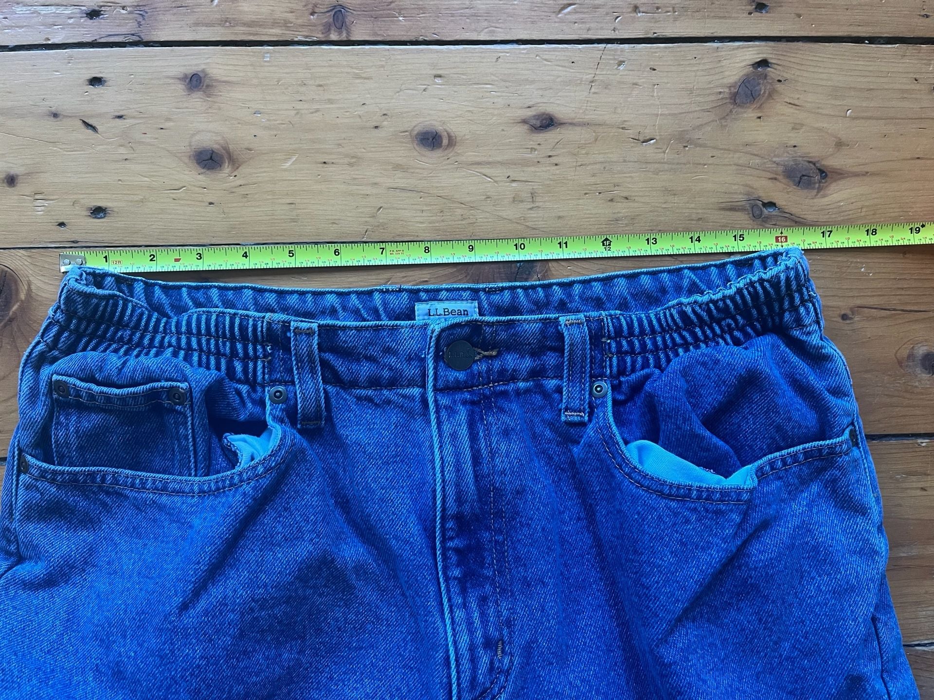 L.L.Bean Original Fit Relaxed Flannel Lined Jeans Size 14 Regular Cotton Lined 7