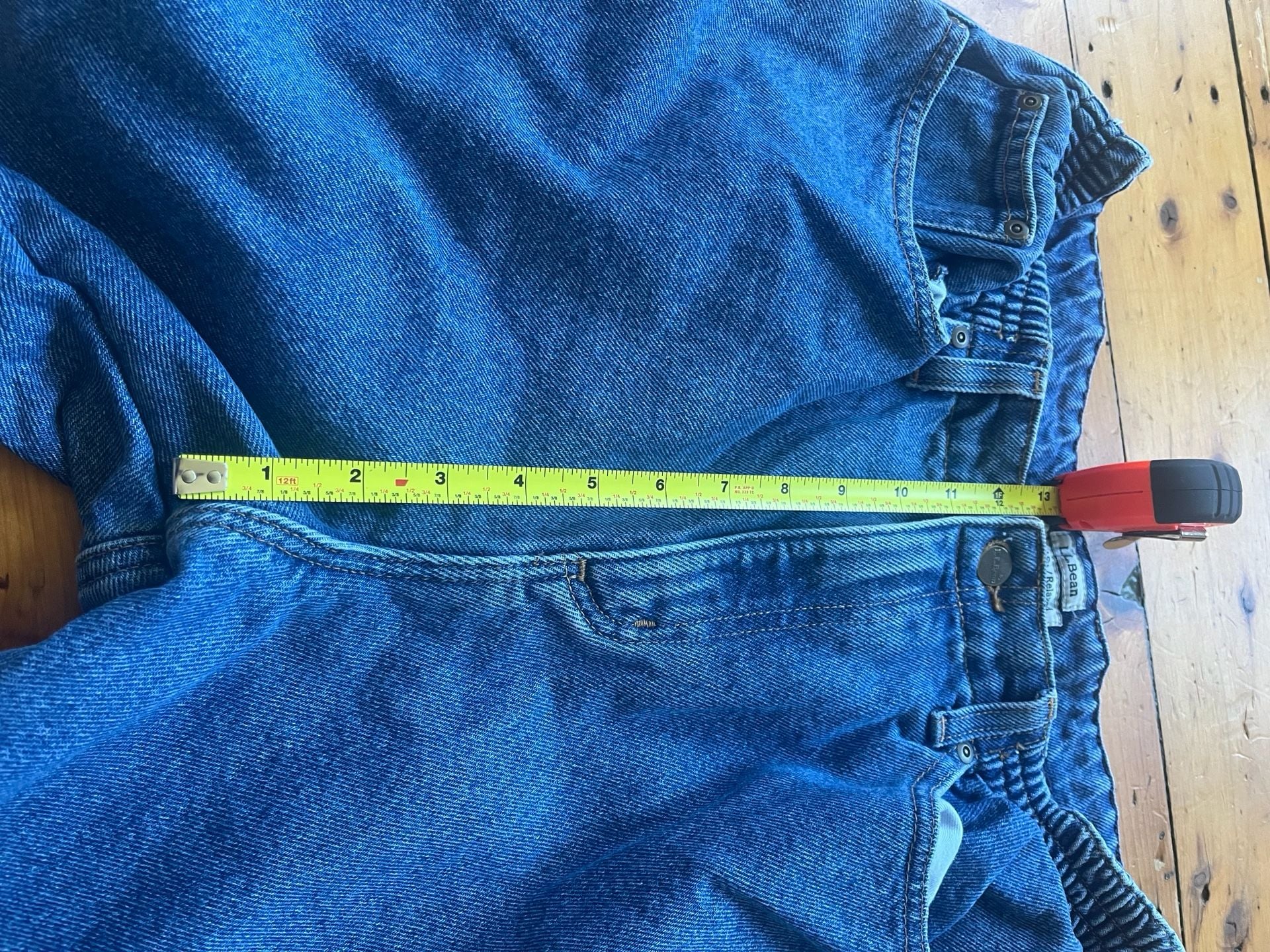 L.L.Bean Original Fit Relaxed Flannel Lined Jeans Size 14 Regular Cotton Lined 8