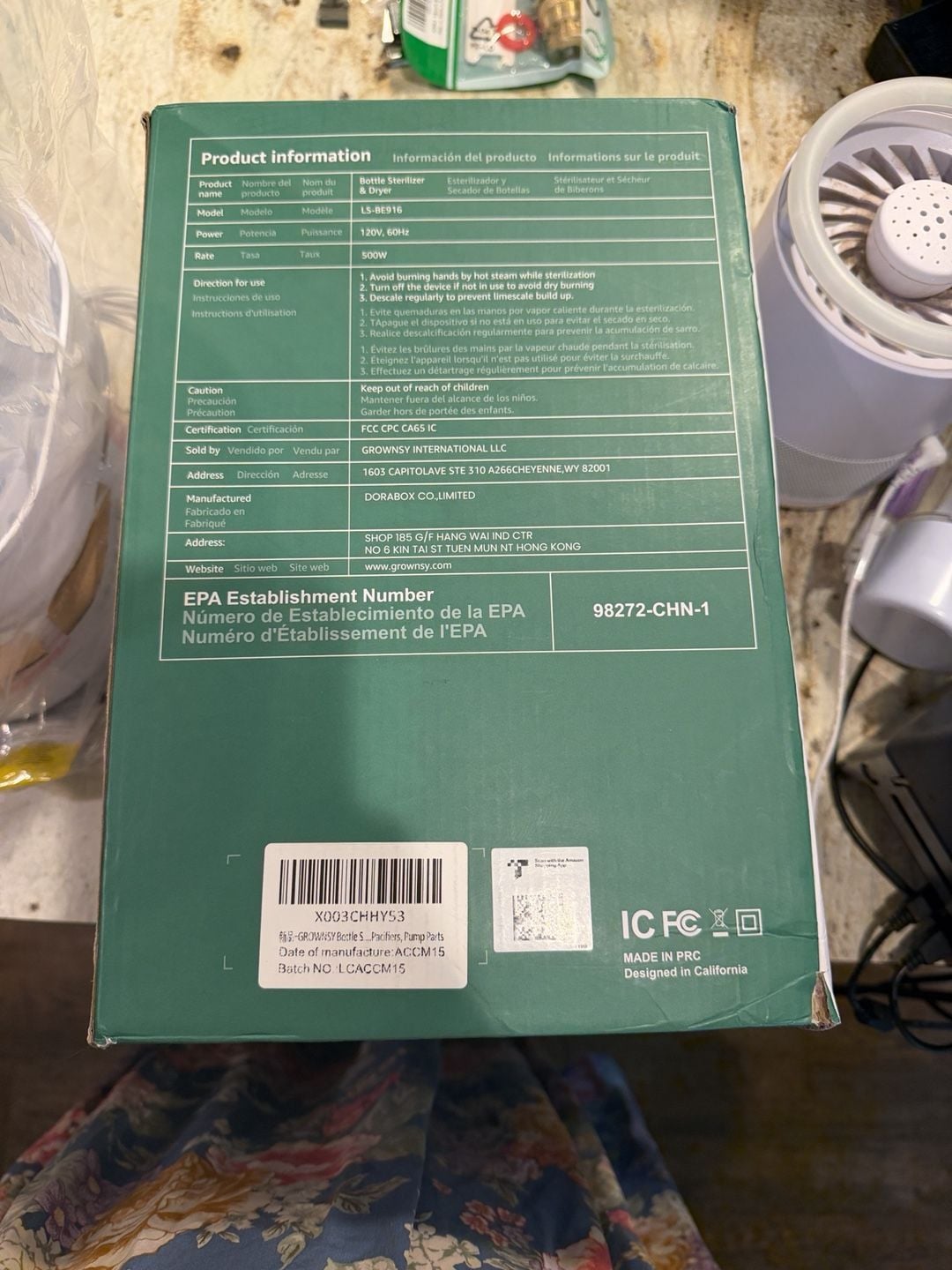 Grownsy Bottle Sterilizer and Dryer Model LS-BE916 3
