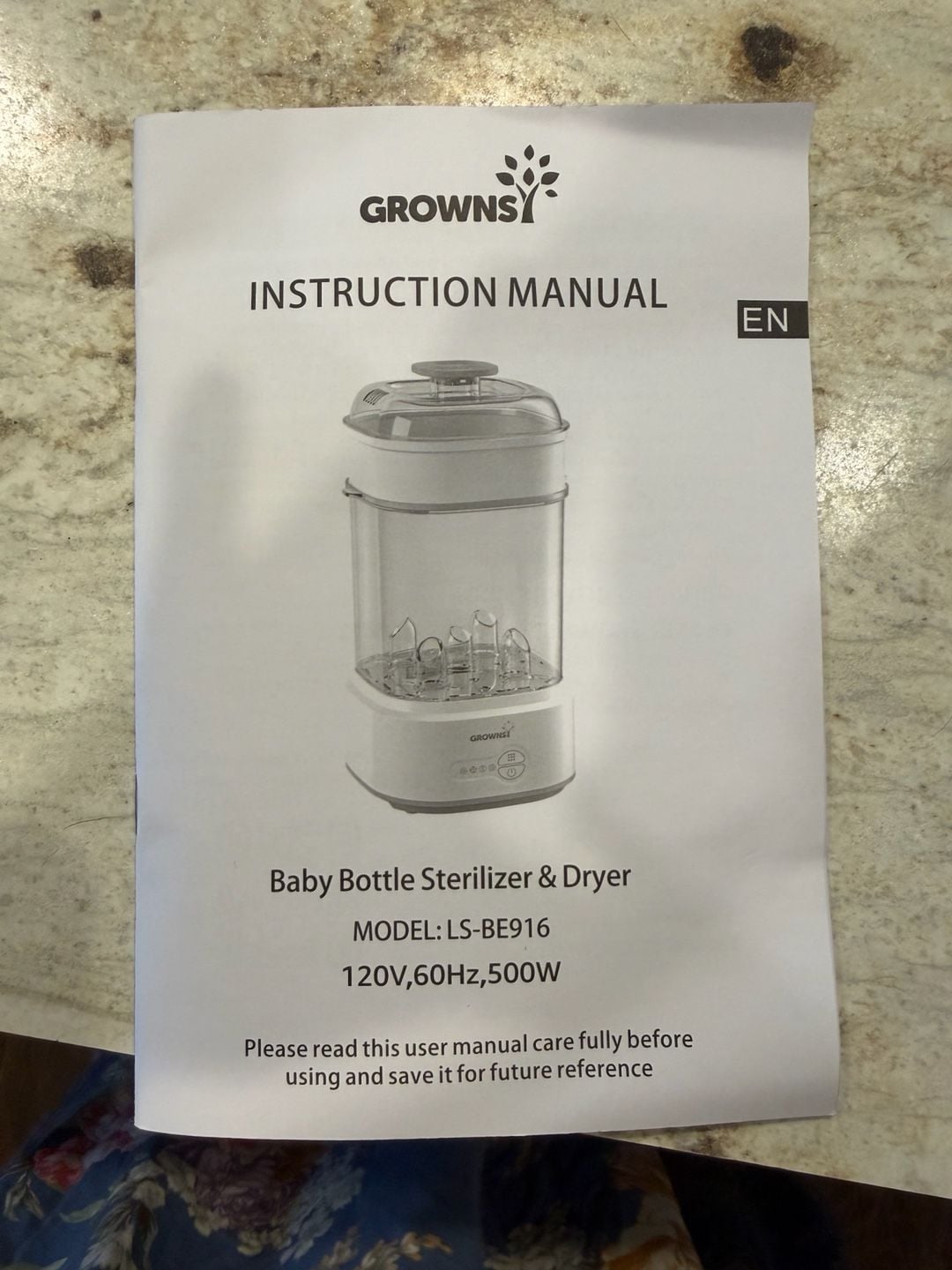 Grownsy Bottle Sterilizer and Dryer Model LS-BE916 7