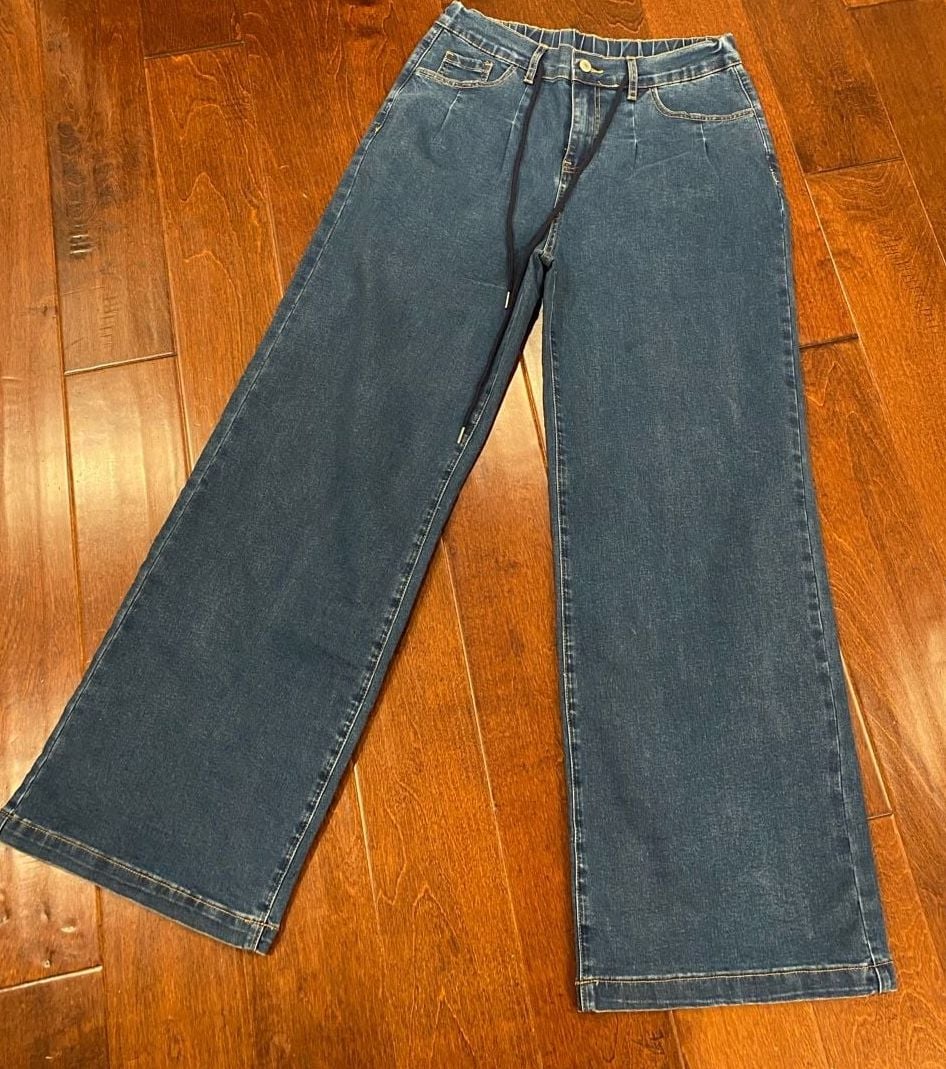 Sidefeel Wide Leg Jeans Blue Denim Pants 2
