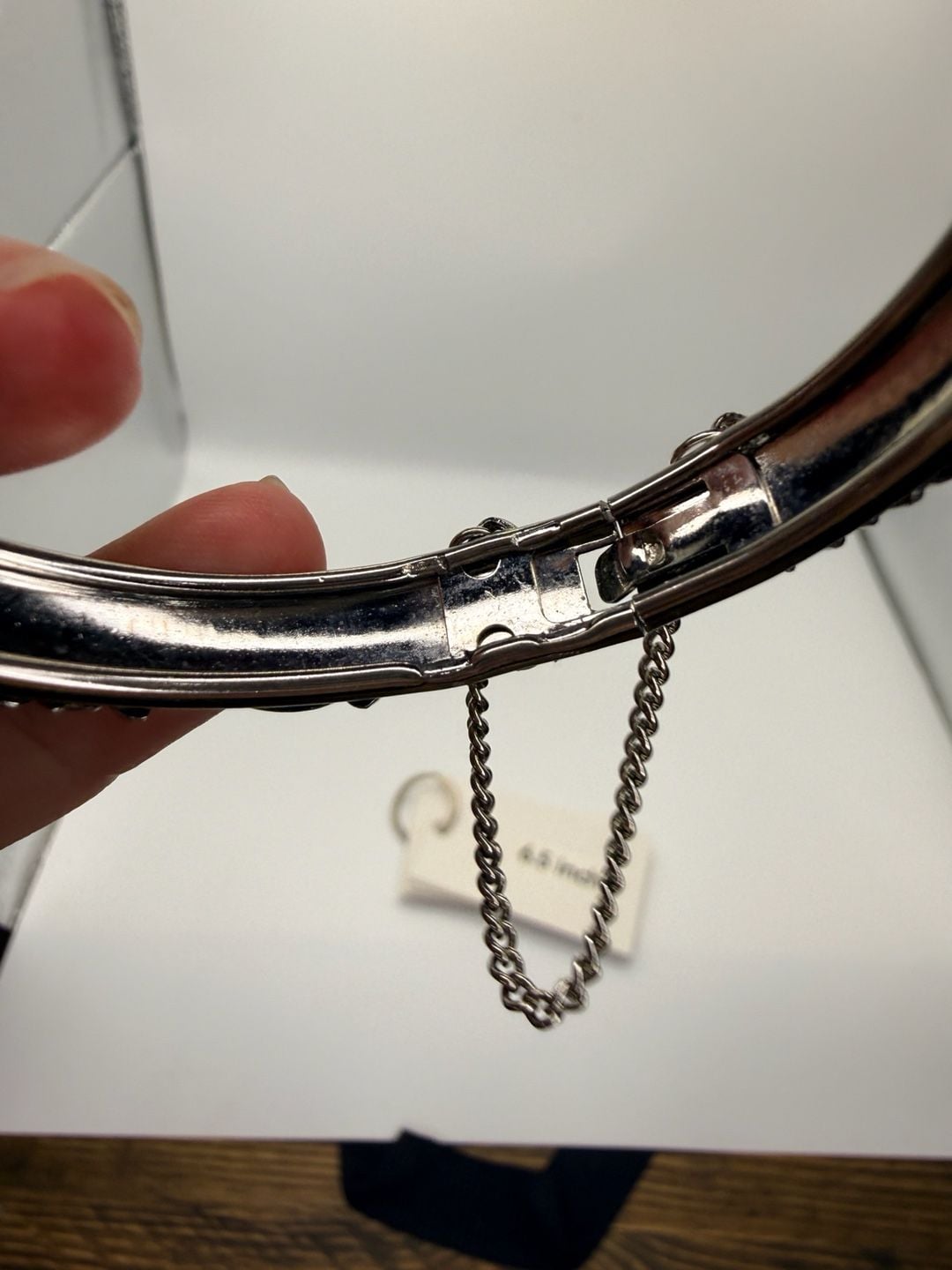 Vintage Silver Tone Ornate Floral Bangle Bracelet 6.5 Inch 6