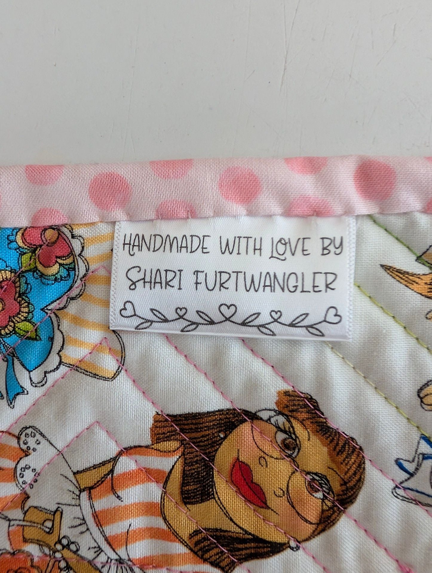 Handmade Quilted Table Topper Economy Block Loralie Designs ApronEsque Signed 6