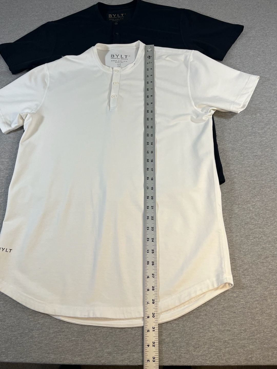 Lot Of 2-Bylt Drop Cut S/S Henley Lux 1-White 1-Black Shirts Men’s M 3