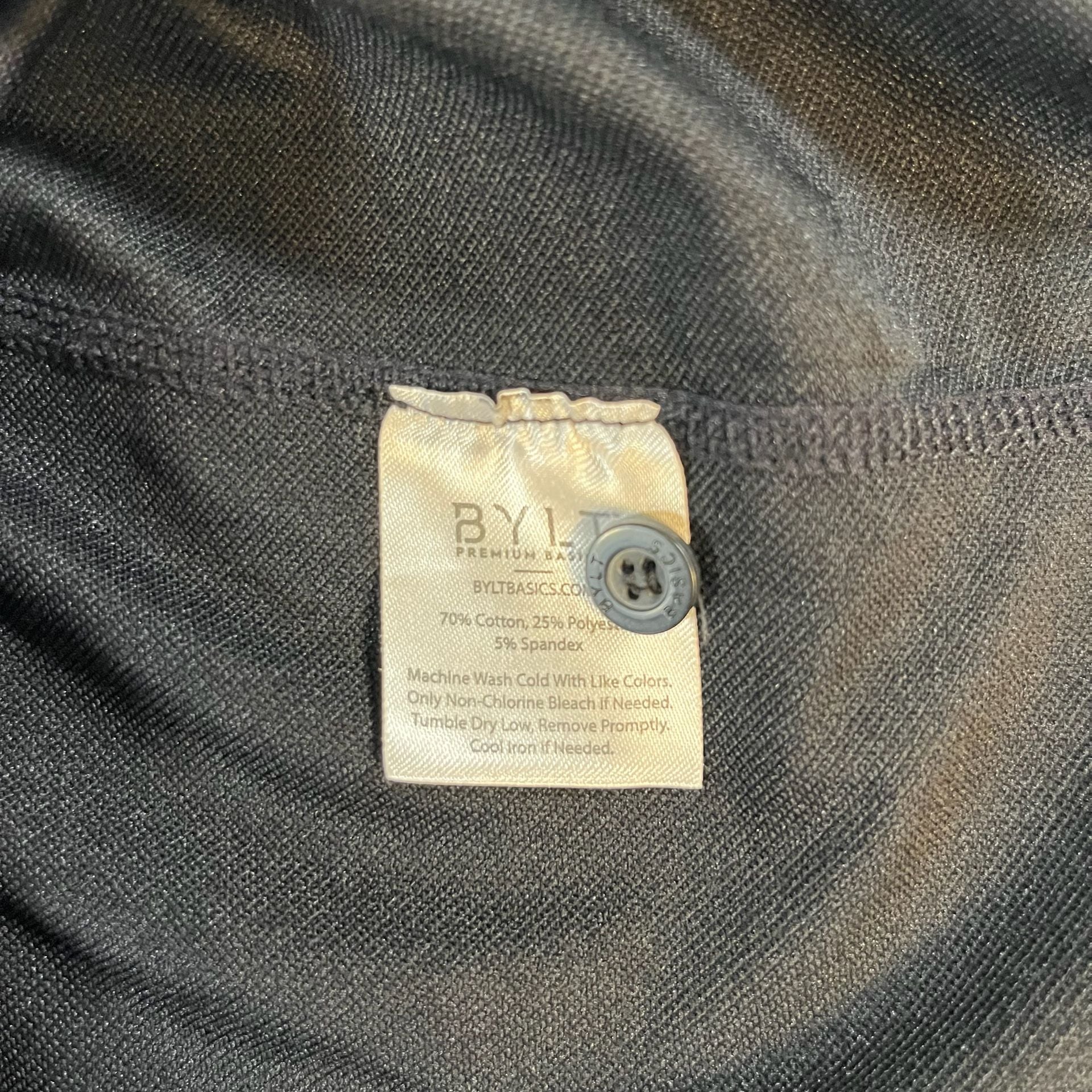 Lot Of 2-Bylt Drop Cut S/S Henley Lux 1-White 1-Black Shirts Men’s M 7