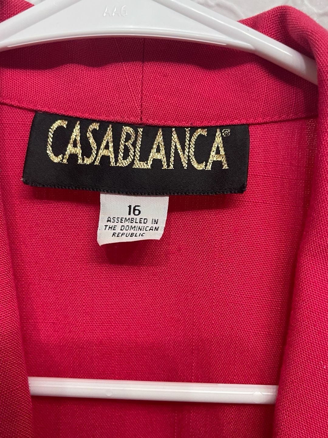 Vintage 90s Casablanca Hot Pink Single Button Oversized Blazer Jacket 16 Plus 3