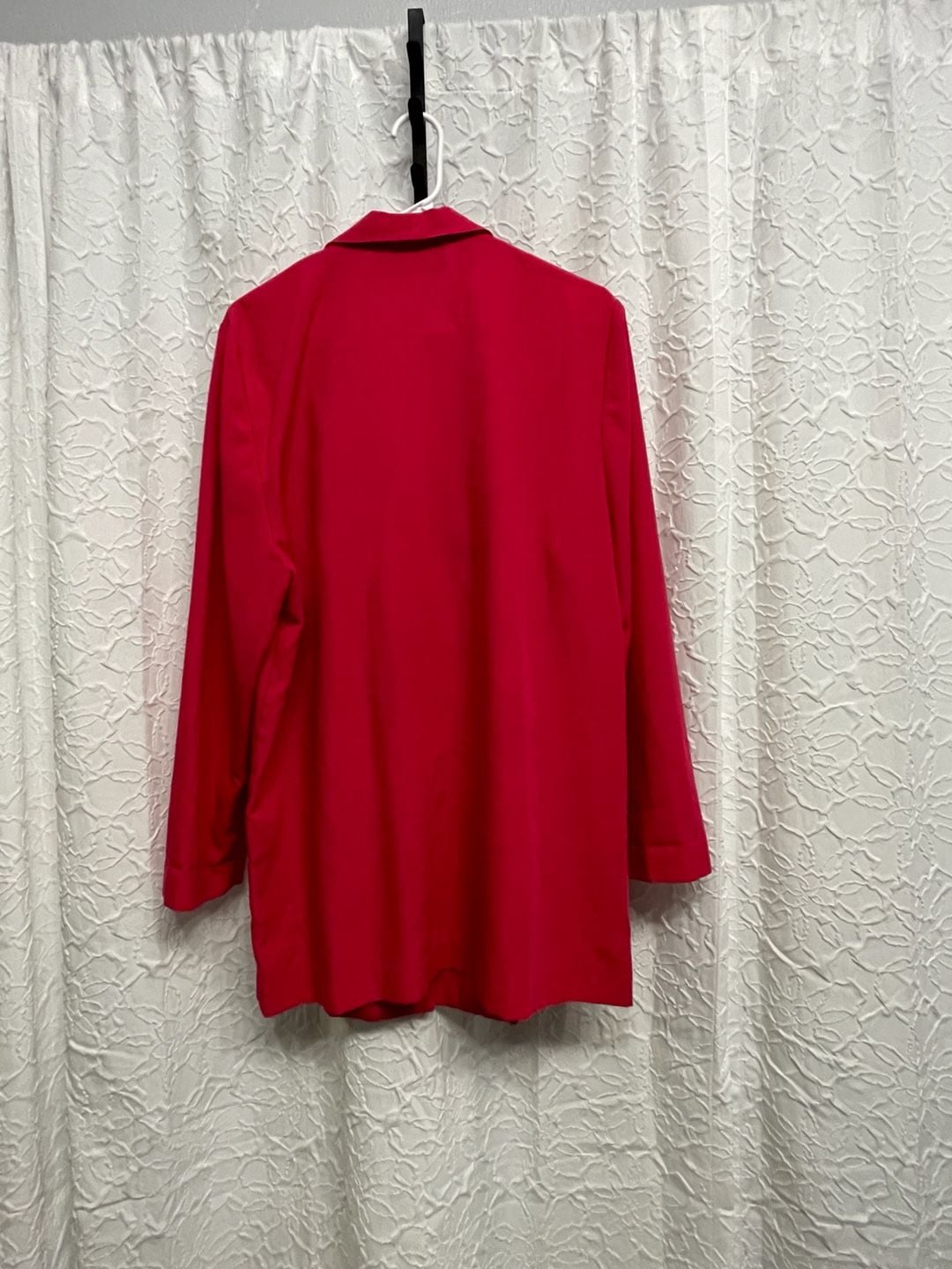 Vintage 90s Casablanca Hot Pink Single Button Oversized Blazer Jacket 16 Plus 4
