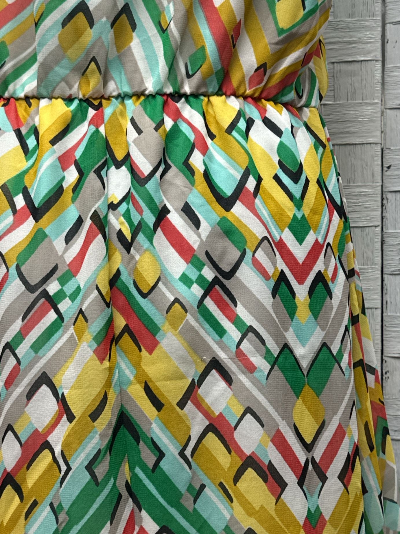 Love Chesley Dress Size L Multi Geometric High Low Hem 4