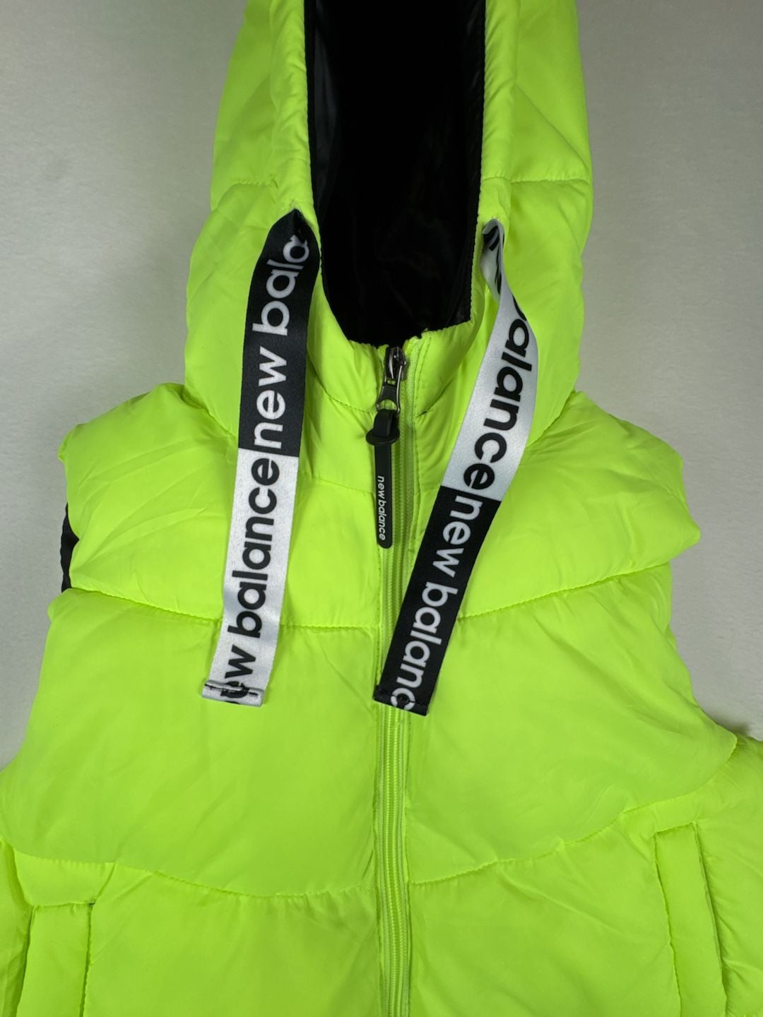 New Balance Puffer Vest Size S Neon Green Quilted Hooded 4