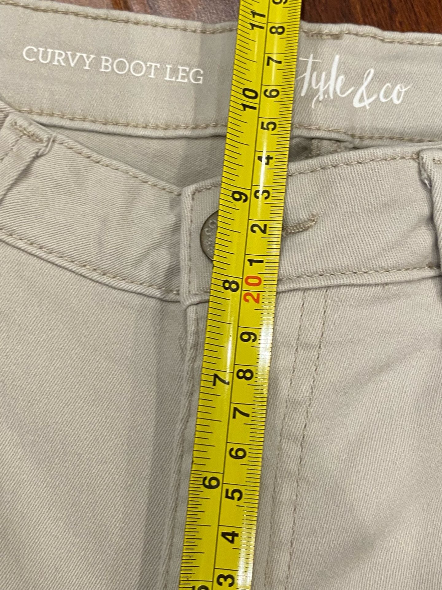 Style & Co Curvy Boot Leg Pants Size 8 Tan Cotton Blend 8