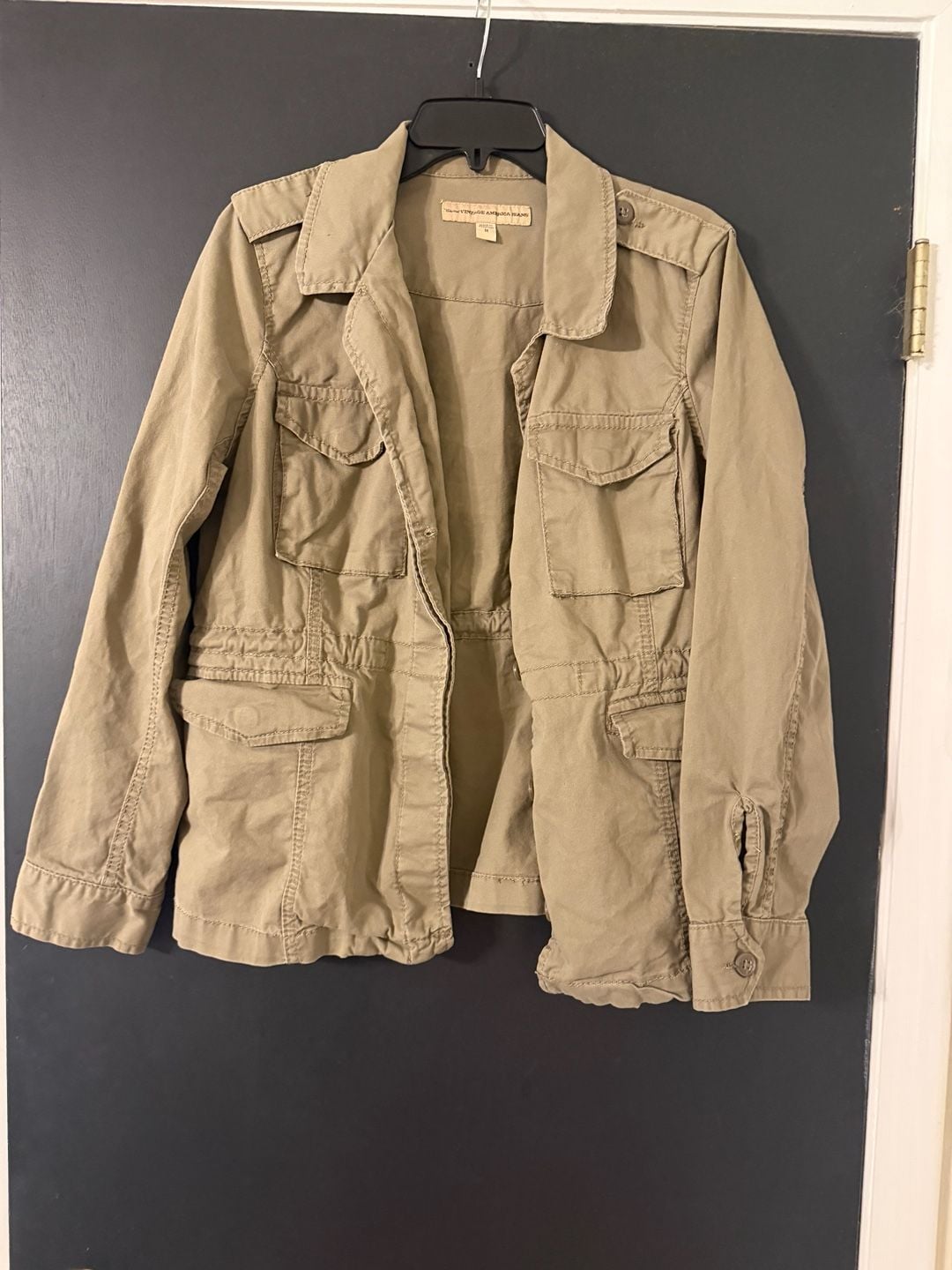 Nine West Vintage America Begonia Jacket Size M Khaki Utility Cargo 3