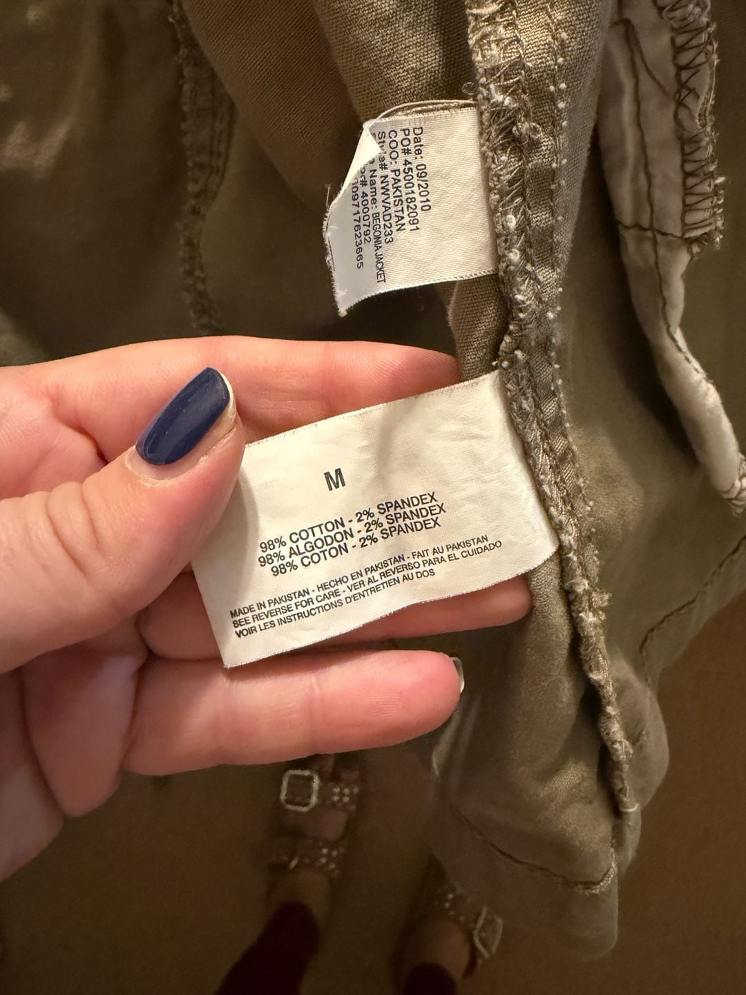 Nine West Vintage America Begonia Jacket Size M Khaki Utility Cargo 6