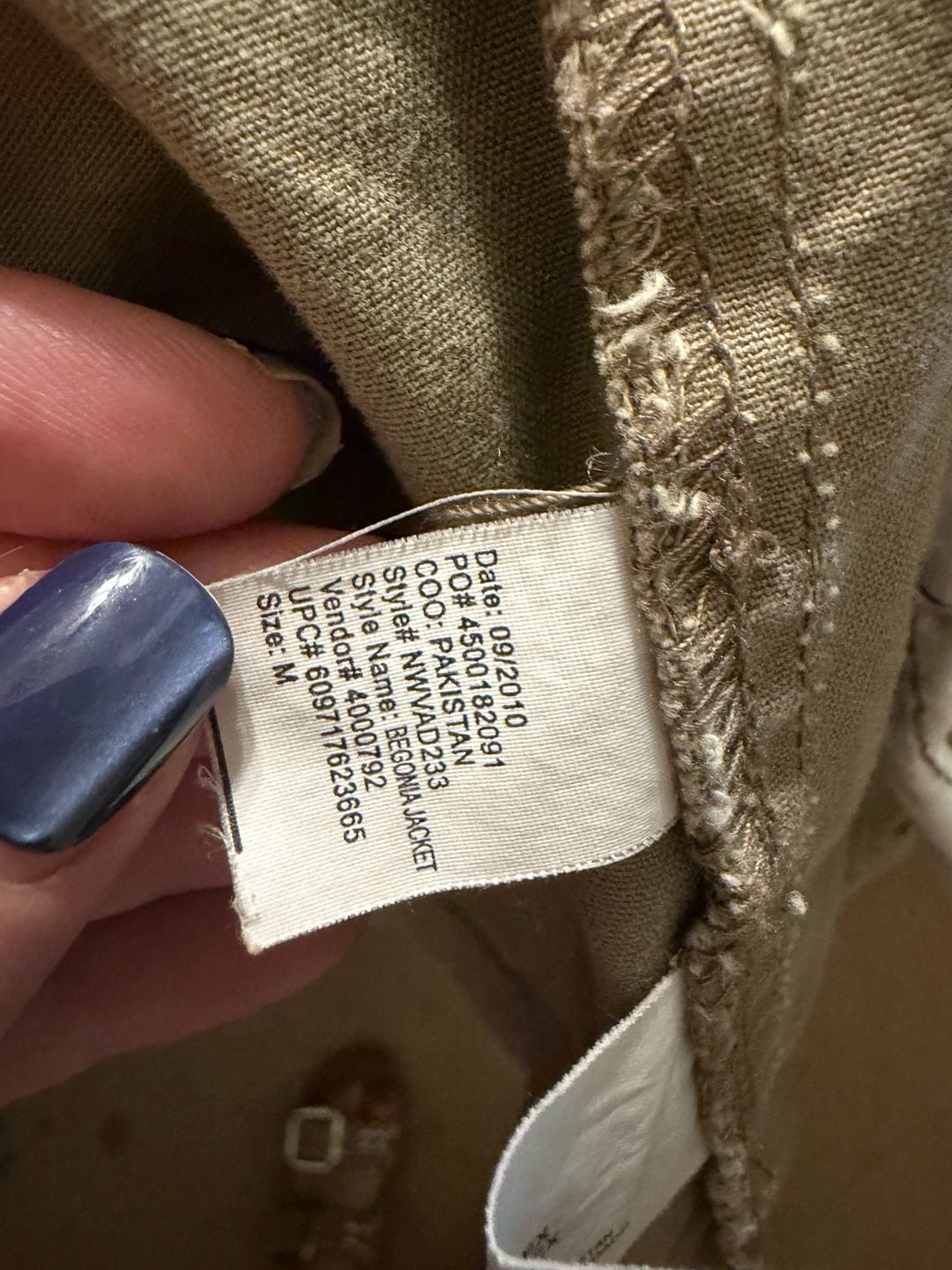 Nine West Vintage America Begonia Jacket Size M Khaki Utility Cargo 7