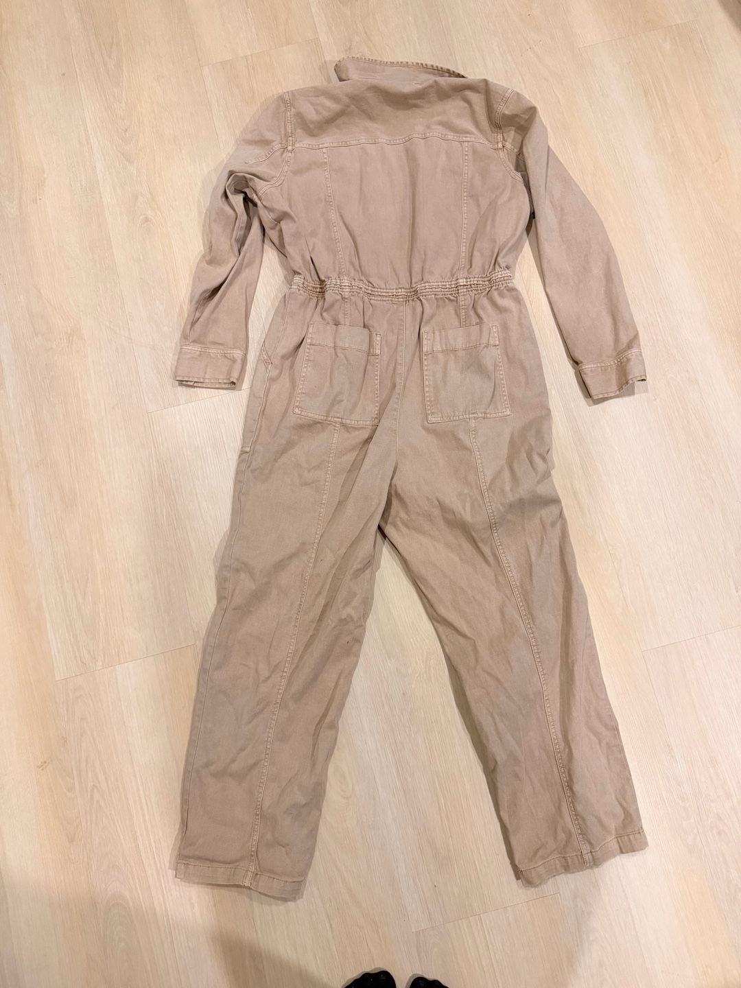 Universal Thread Utility Jumpsuit Size Small Tan Long Sleeve 3