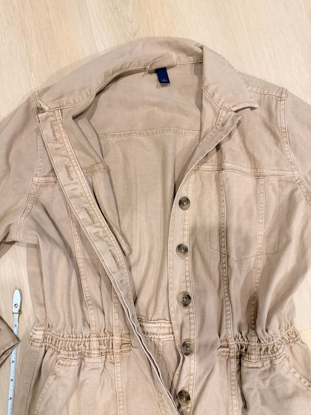 Universal Thread Utility Jumpsuit Size Small Tan Long Sleeve 9