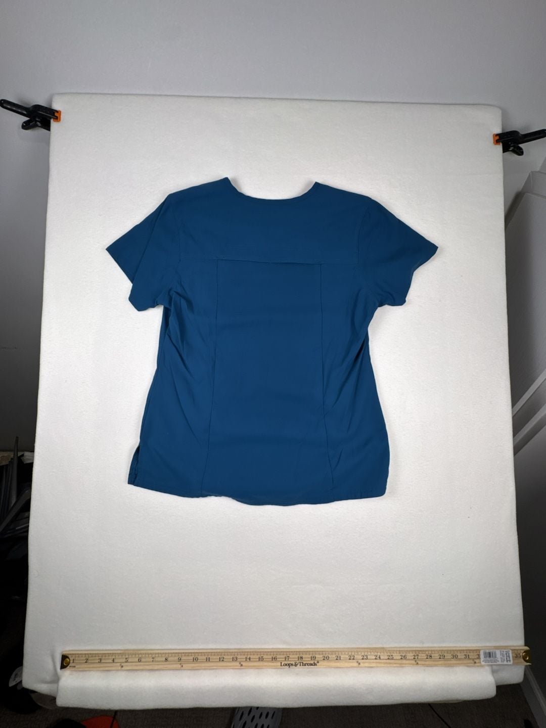 Carhartt Rugged Flex Peak C12137 Scrub Top Size M Blue V-Neck Pocket 6