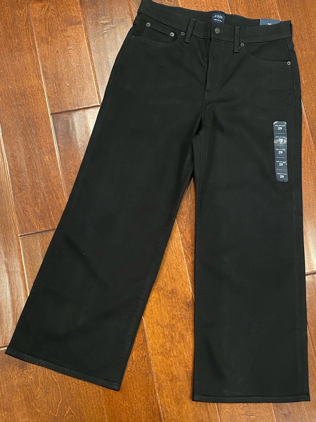 J.Crew Wide-Leg Crop Pants Size 29 Black Twill 2