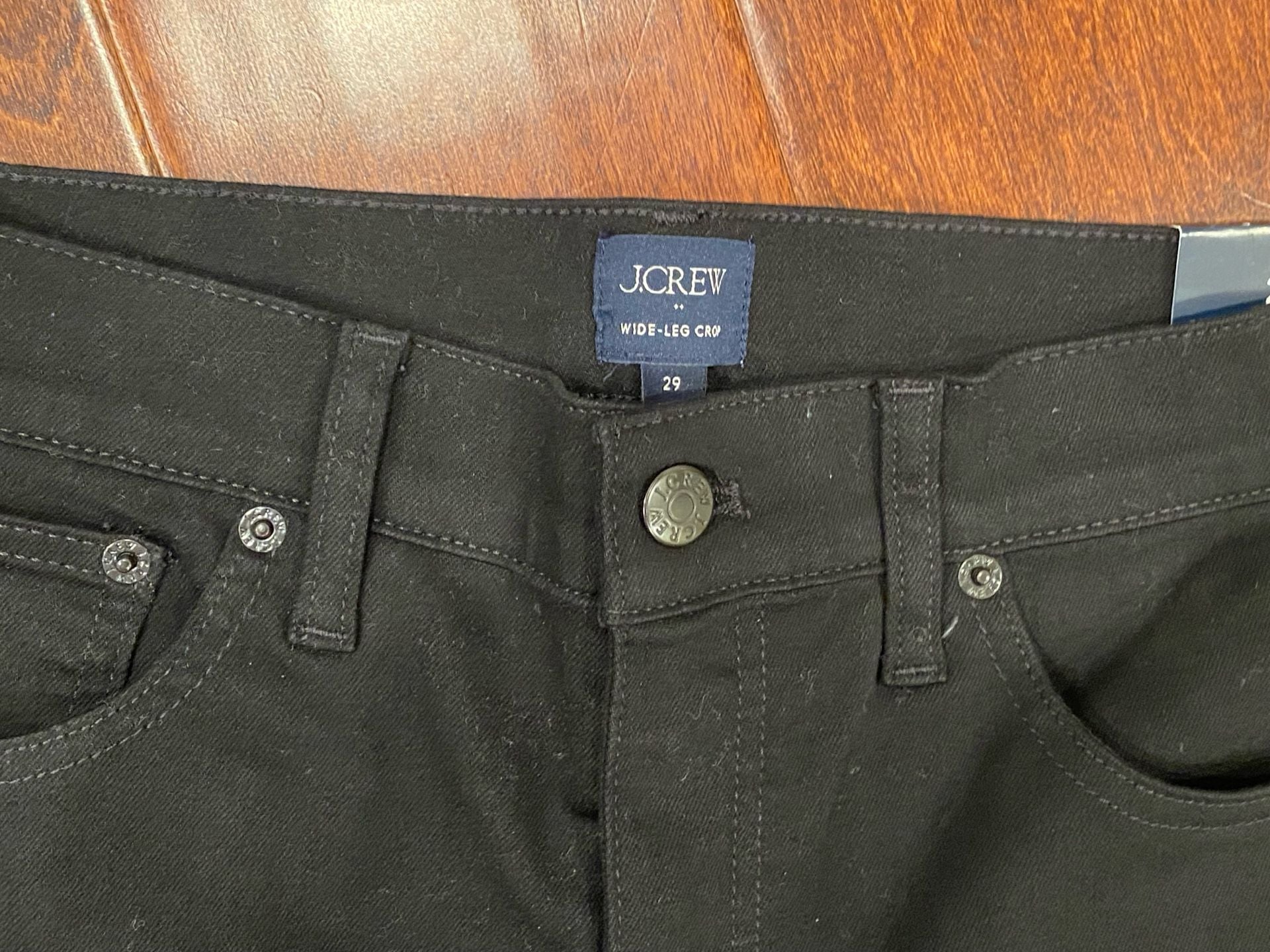 J.Crew Wide-Leg Crop Pants Size 29 Black Twill 4