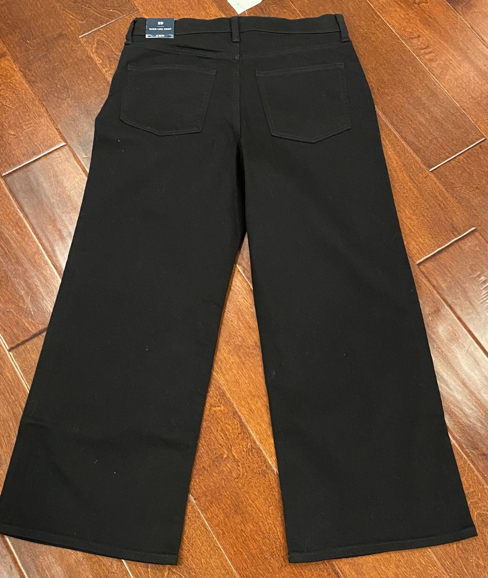 J.Crew Wide-Leg Crop Pants Size 29 Black Twill 11