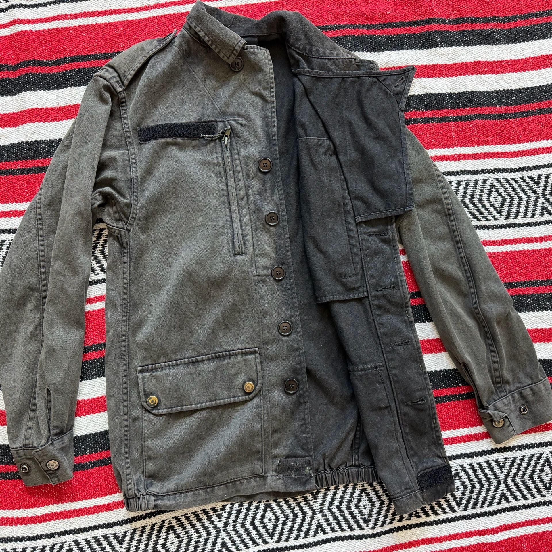 Faded Vintage Military-Style Field Jacket - Sz M 3