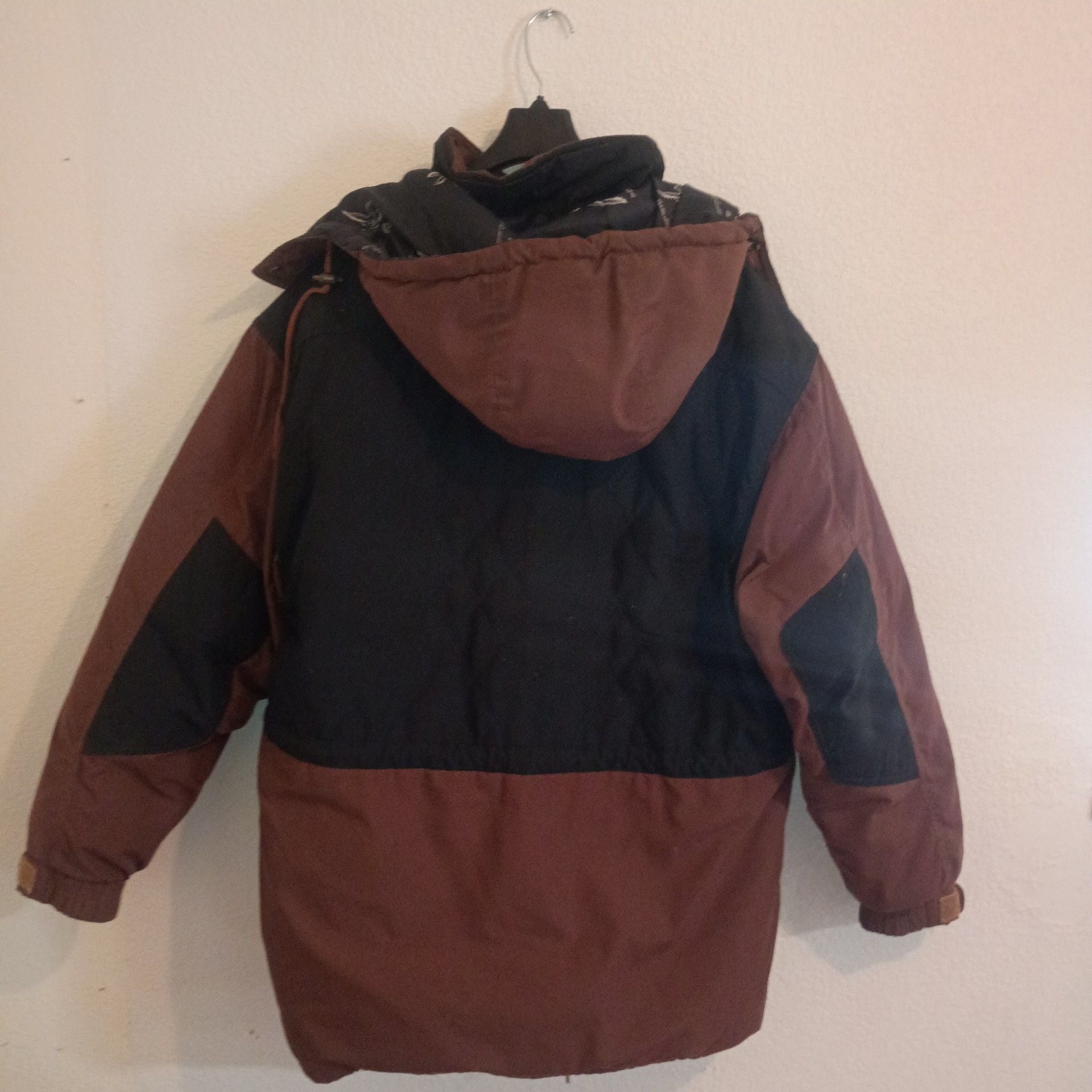 Vintage Triple Fat Goose Down Coat Parka Jacket Brown Black T.F.G. 3