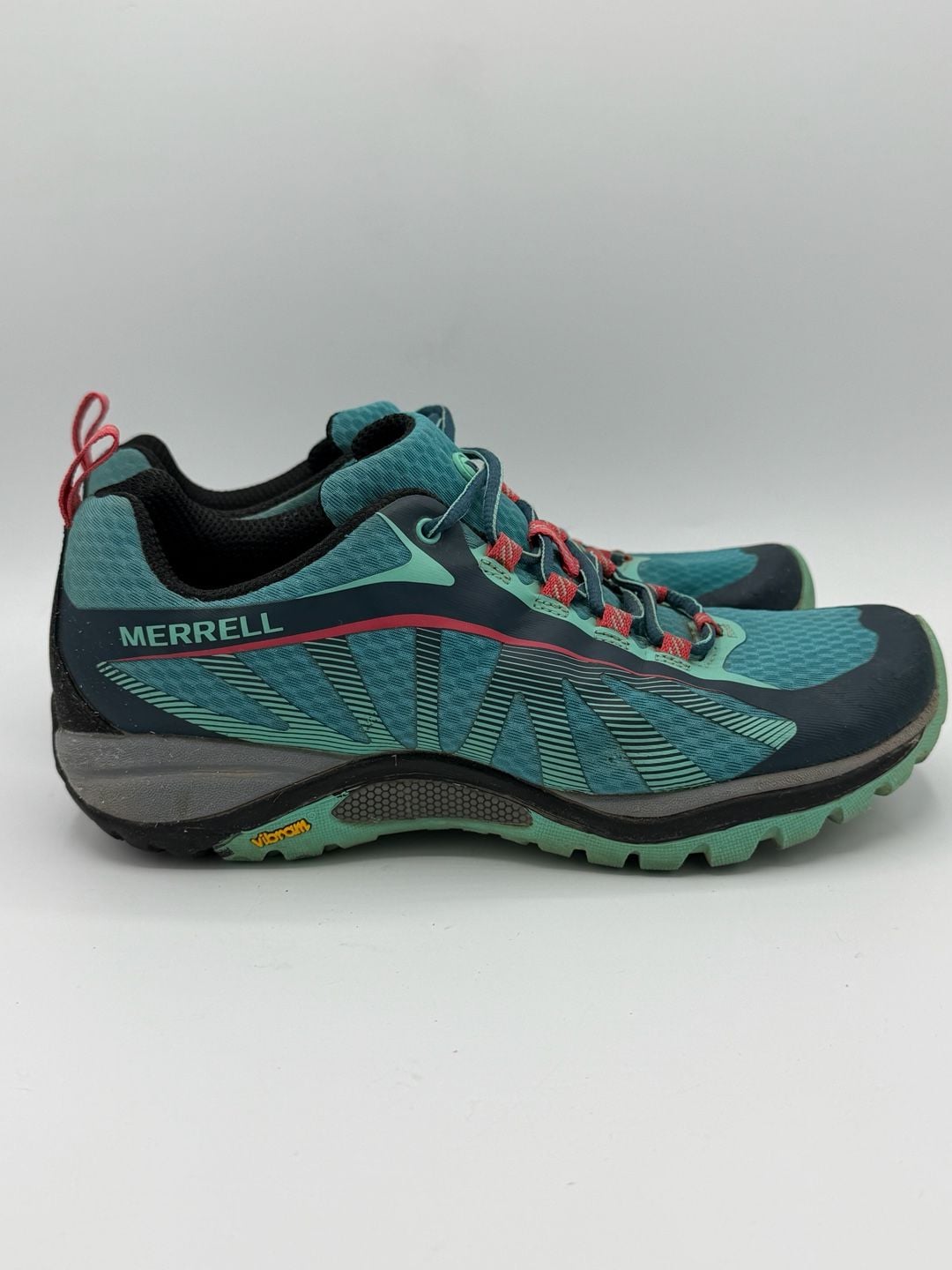 Merrell Siren Edge J35514 Womens 7.5 Blue Teal Vibram Hiking Trail Shoes 9