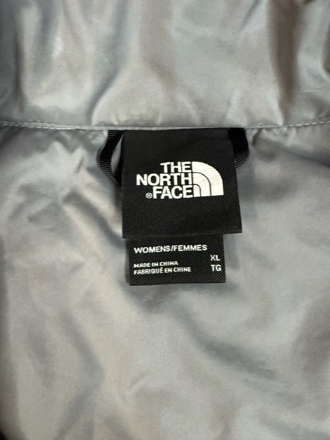 Women’s The North Face Light Puffer Jacket Gray Full Zip Size L#179 7