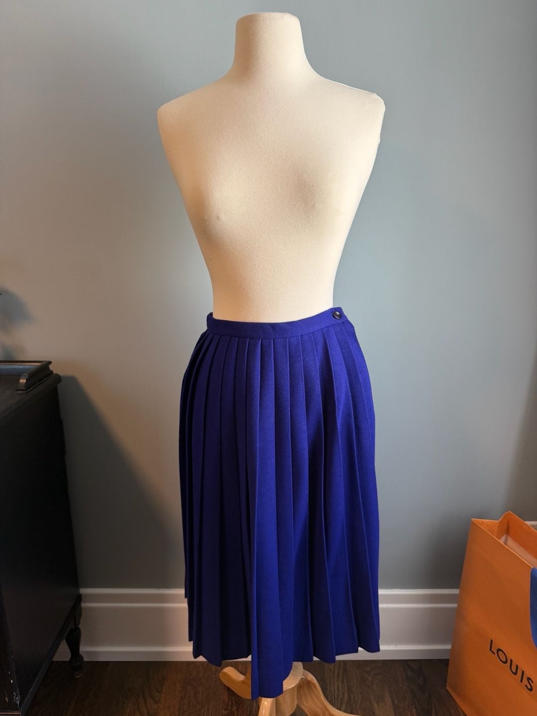 Susan Laurie Pleated Skirt Size 10 Royal Blue Orlon Acrylic Vintage 2