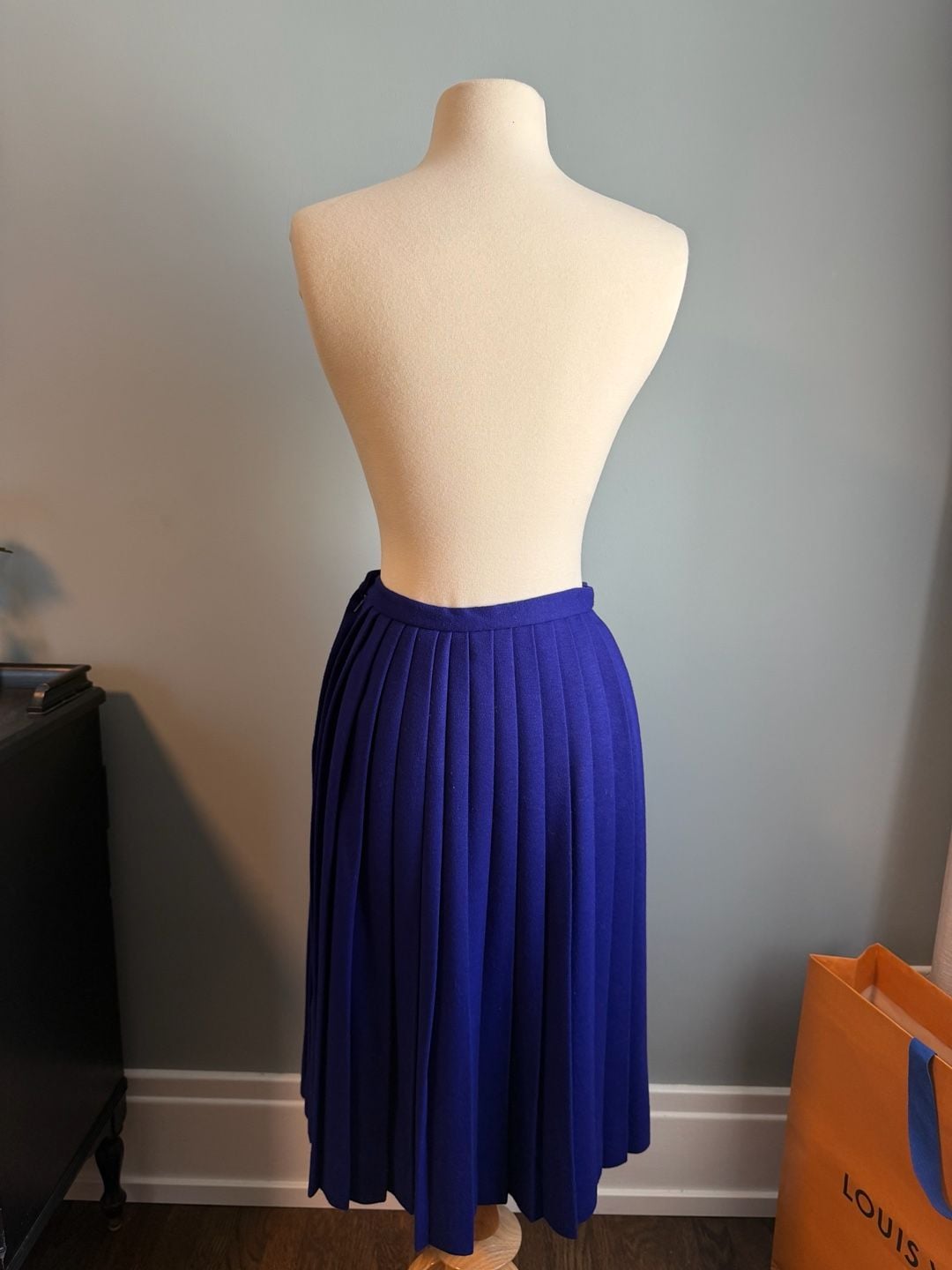 Susan Laurie Pleated Skirt Size 10 Royal Blue Orlon Acrylic Vintage 3