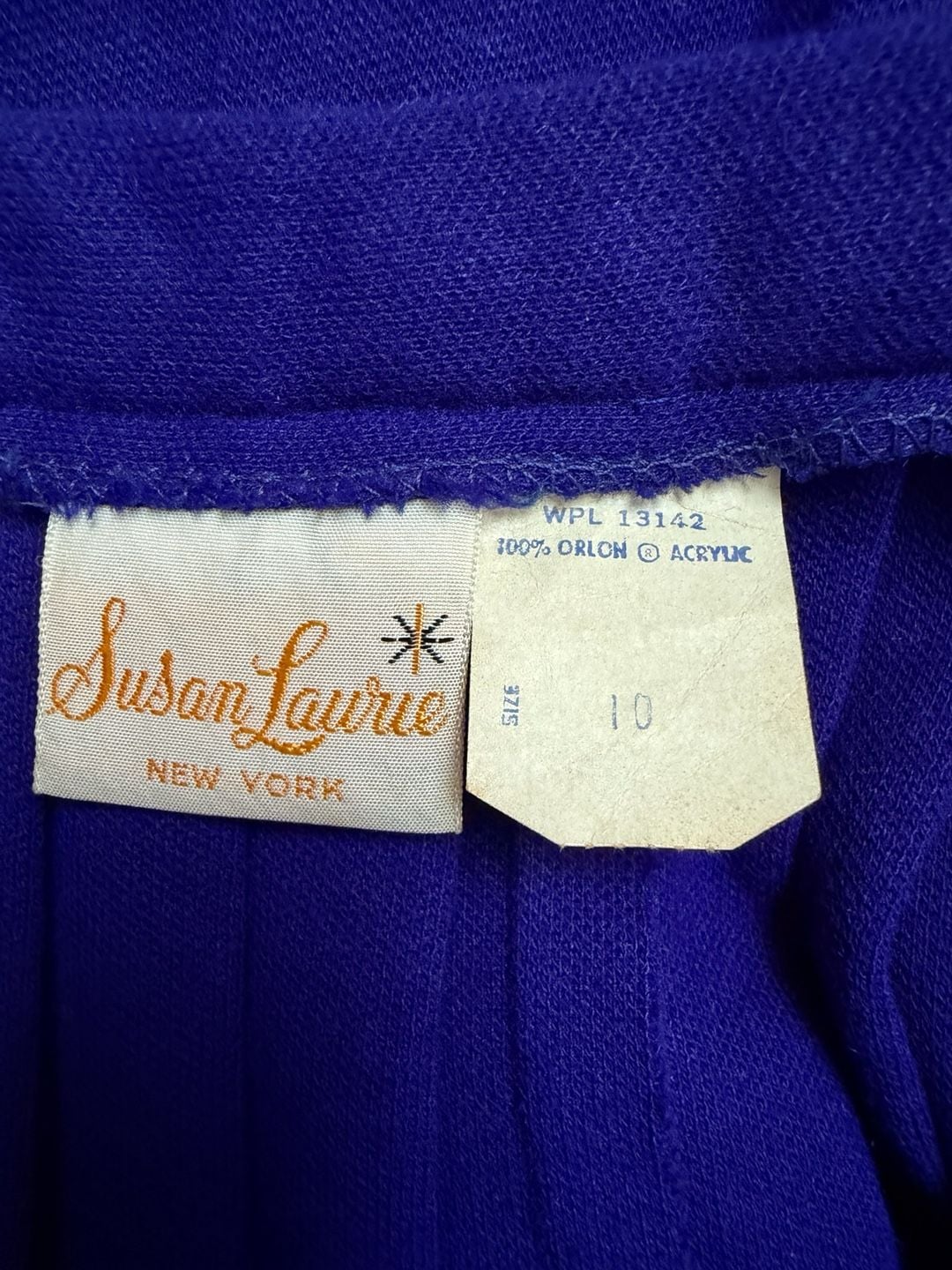 Susan Laurie Pleated Skirt Size 10 Royal Blue Orlon Acrylic Vintage 5