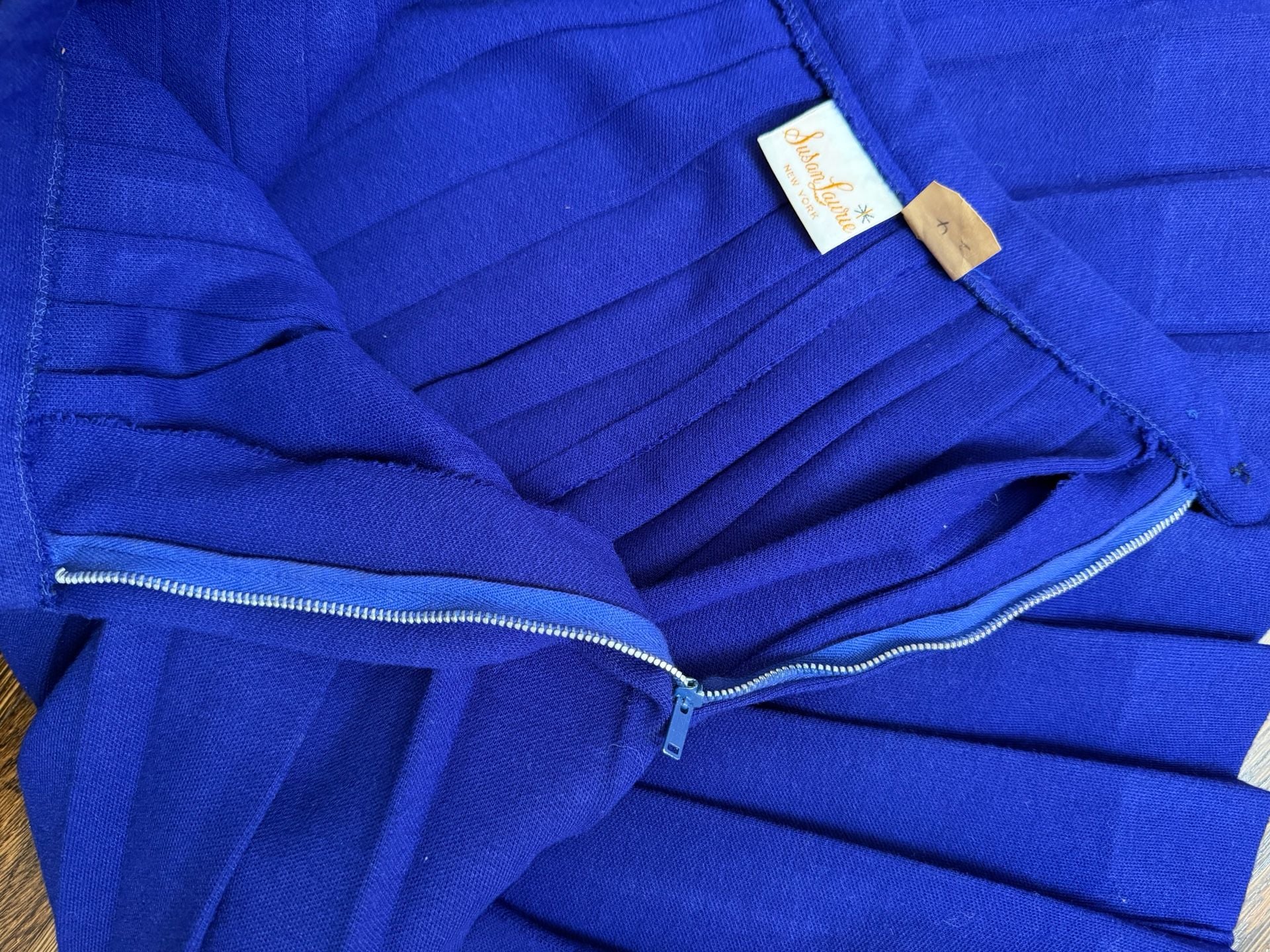 Susan Laurie Pleated Skirt Size 10 Royal Blue Orlon Acrylic Vintage 6